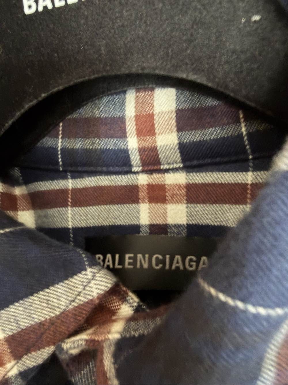 Balenciaga Balenciaga Plaid Layered Denim Jacket Size XS Size US XS / EU 42 / 0 - 3 Thumbnail