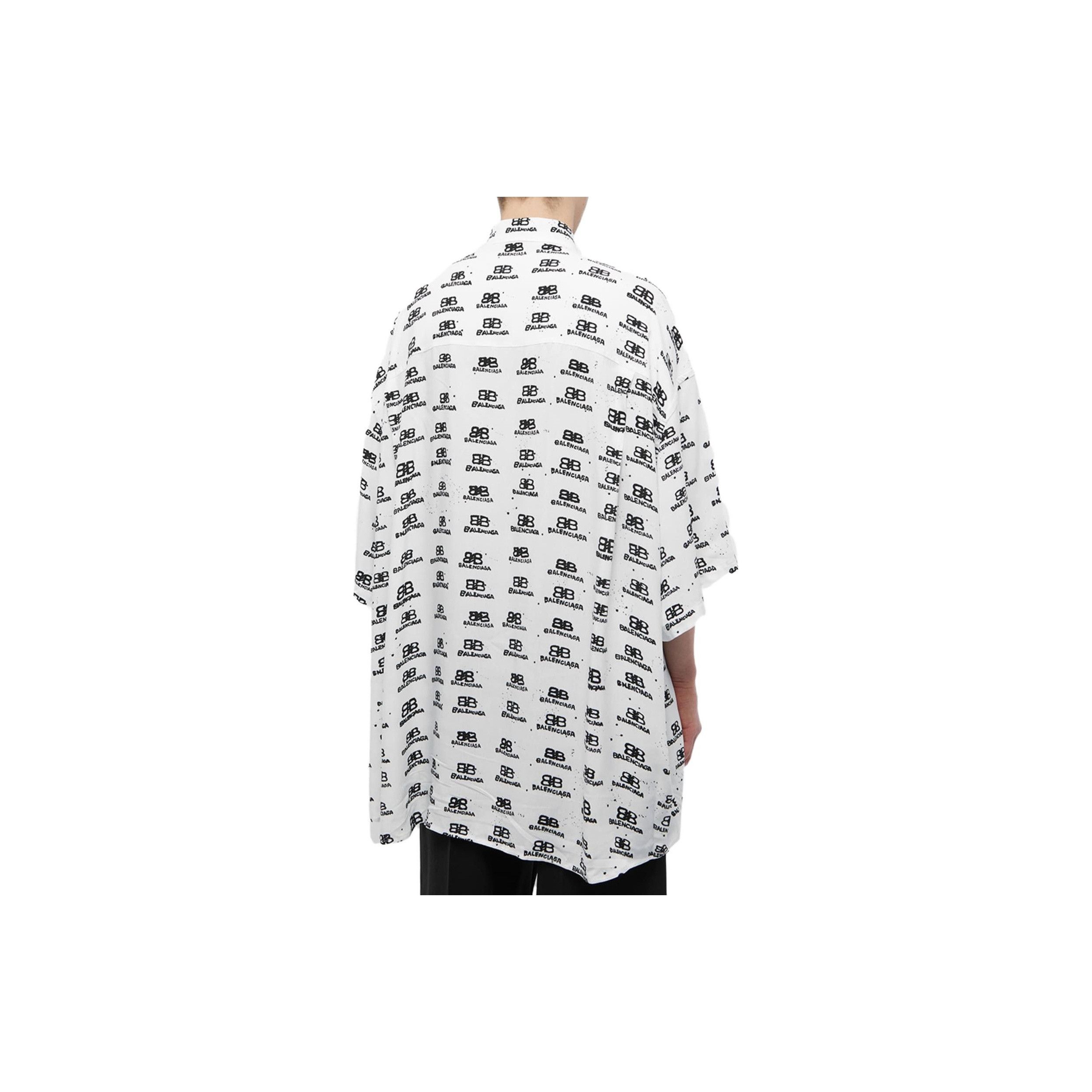 Balenciaga Balenciaga All-over Logo Short Sleeve Shirt US S Size US S / EU 44-46 / 1 - 8 Thumbnail