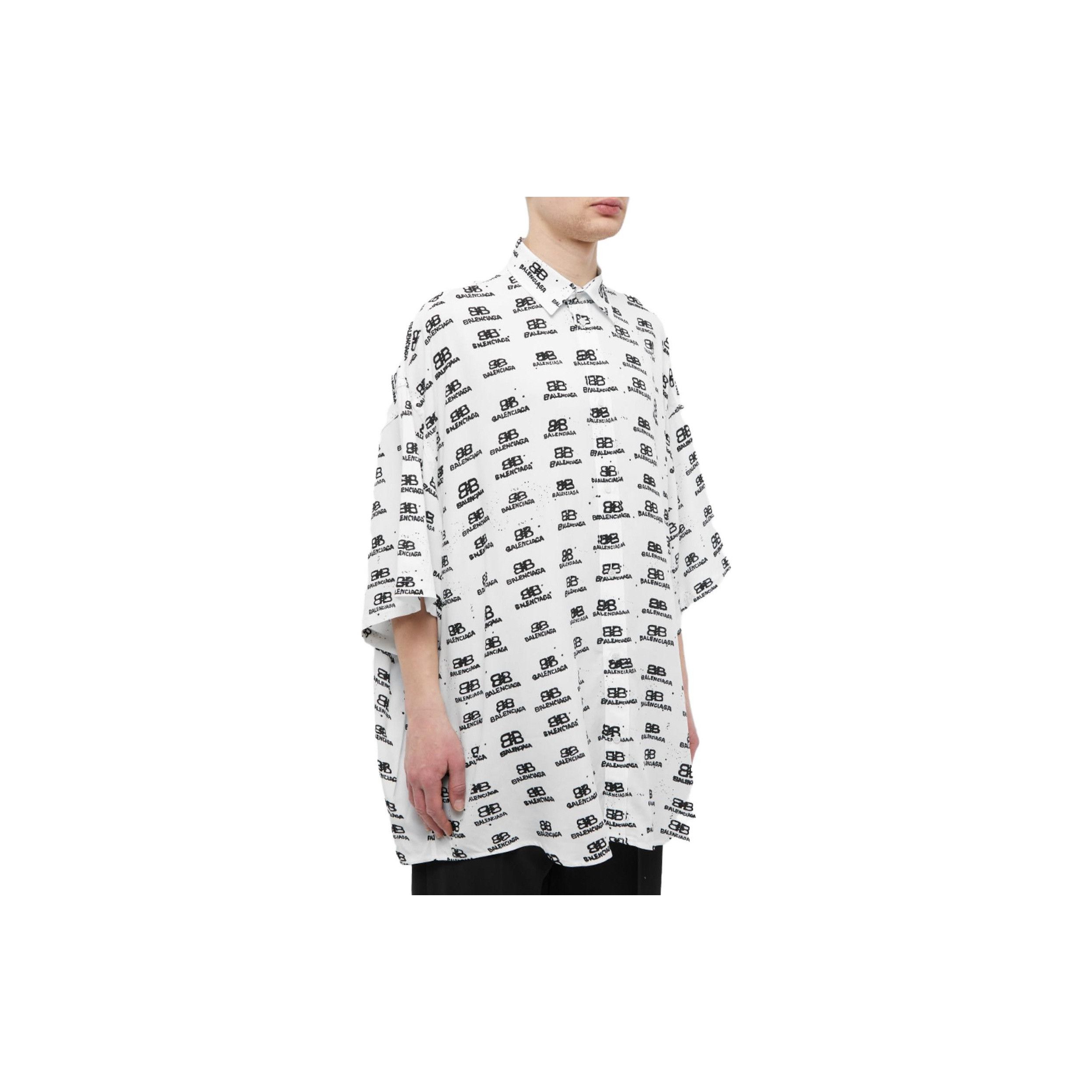 Balenciaga Balenciaga All-over Logo Short Sleeve Shirt US S Size US S / EU 44-46 / 1 - 9 Thumbnail
