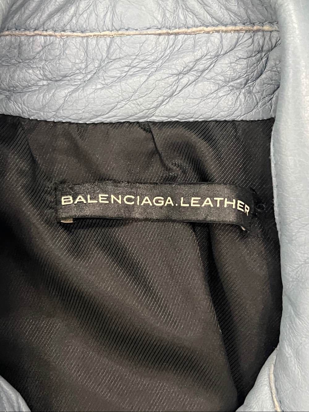 Balenciaga Balenciaga Leather Moto Jacket Light Blue Size 38 Size S / US 4 / IT 40 - 3 Thumbnail