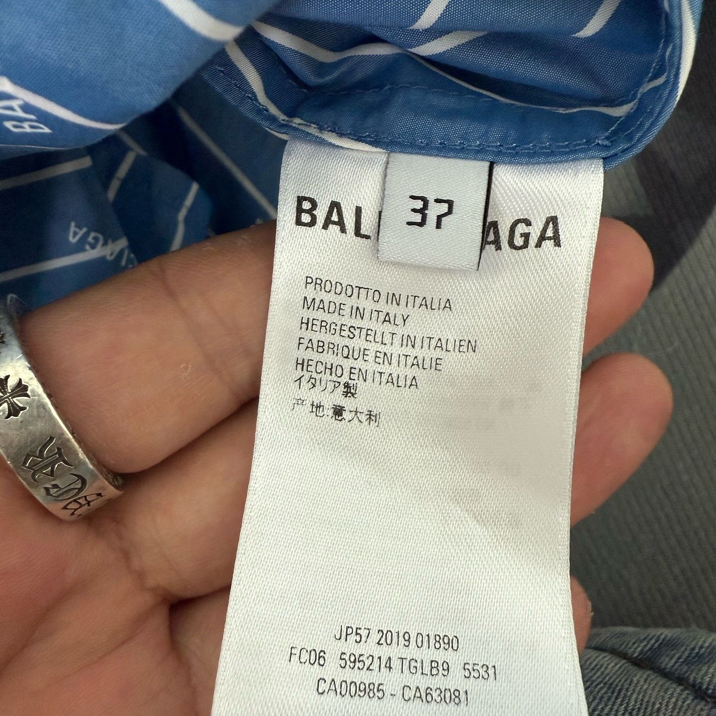 Balenciaga Balenciaga All Over Logo Striped Shirt Size S Size US S / EU 44-46 / 1 - 4 Thumbnail