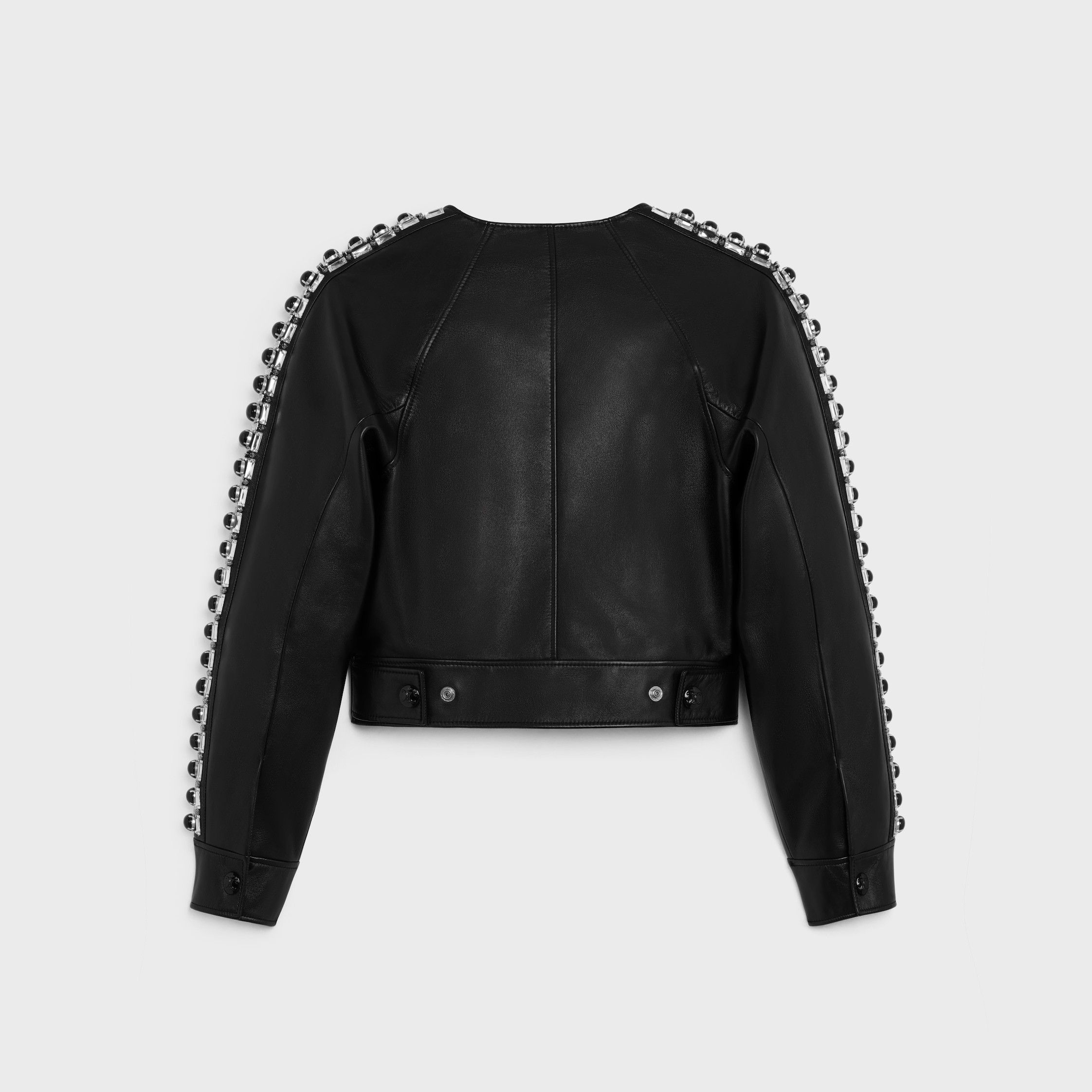 Celine EMBROIDERED BLOUSON JACKET IN SOFT LAMBSKIN black Size XS / US 0-2 / IT 36-38 - 2 Thumbnail