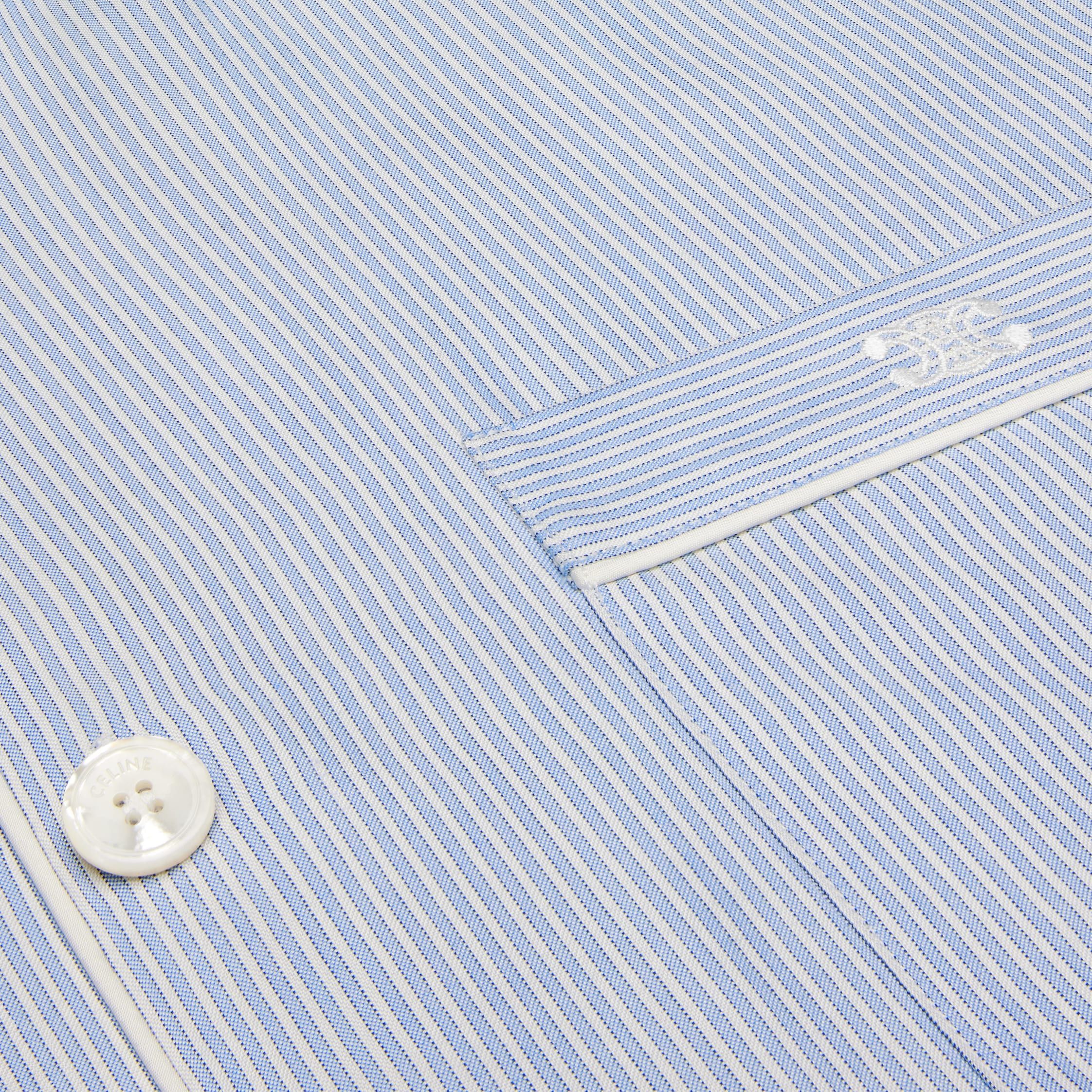 Celine PAJAMA SHIRT IN STRIPED SILK blue/chalk/marine Size XS / US 0-2 / IT 36-38 - 4 Thumbnail