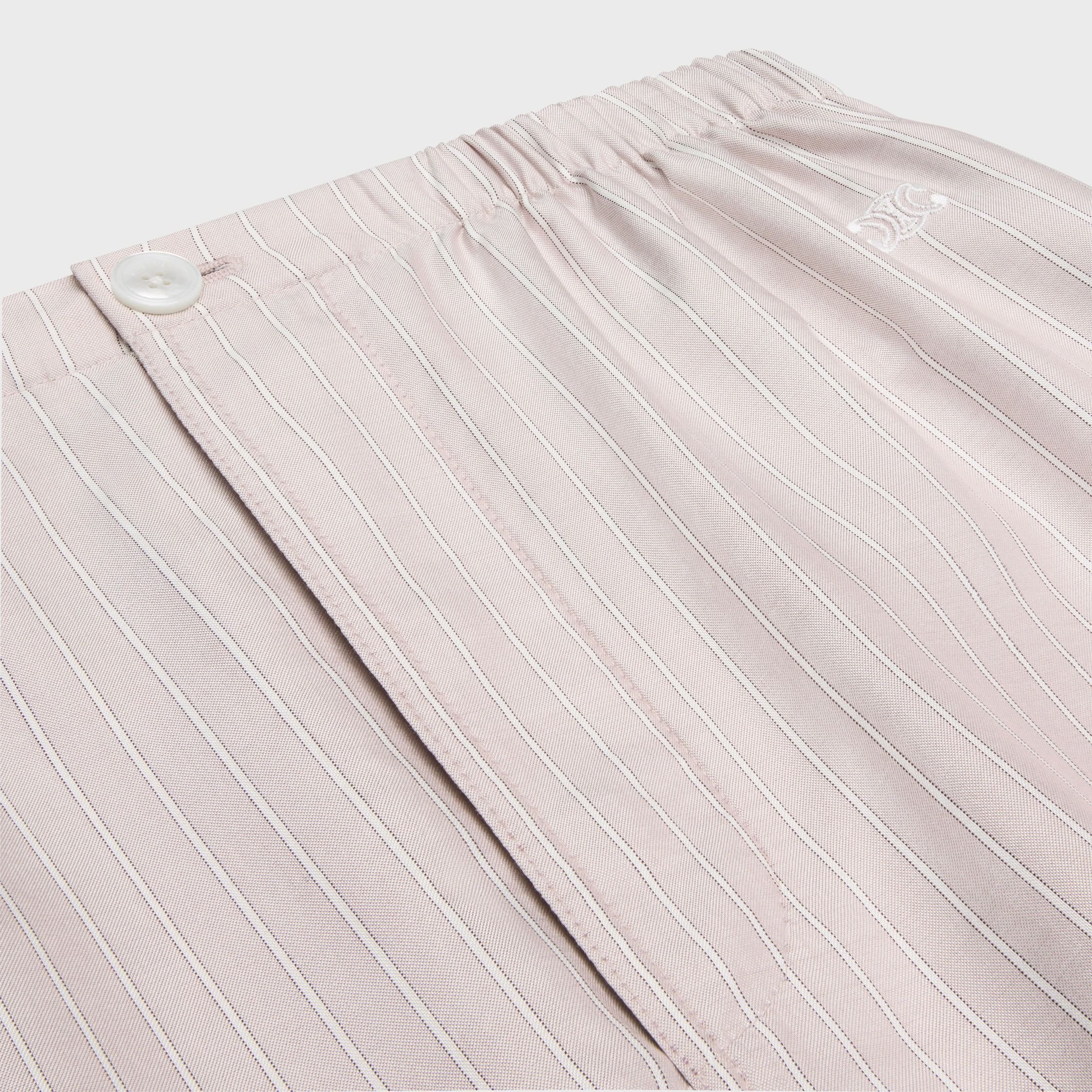 Celine PAJAMA PANTS IN STRIPED SILK rose/chalk Size 26" / US 2 / IT 38 - 3 Thumbnail