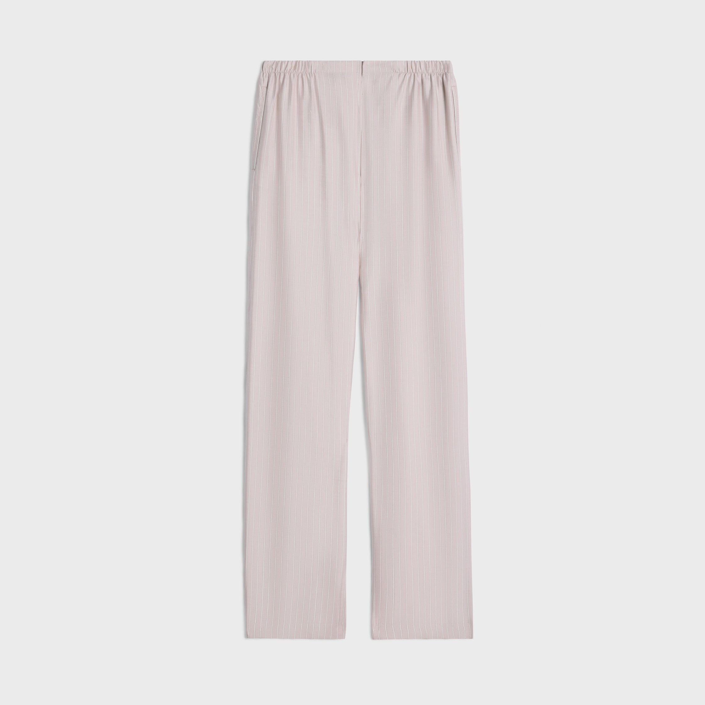 Celine PAJAMA PANTS IN STRIPED SILK rose/chalk Size 29" - 2 Thumbnail