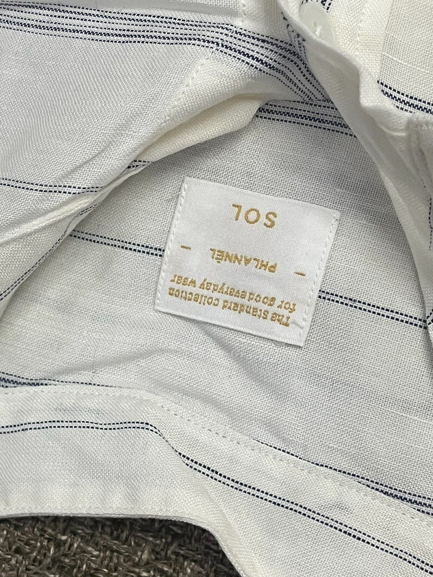Phlannel Phlannel Collarless Cotton-Linen Shirt Size US S / EU 44-46 / 1 - 5 Thumbnail