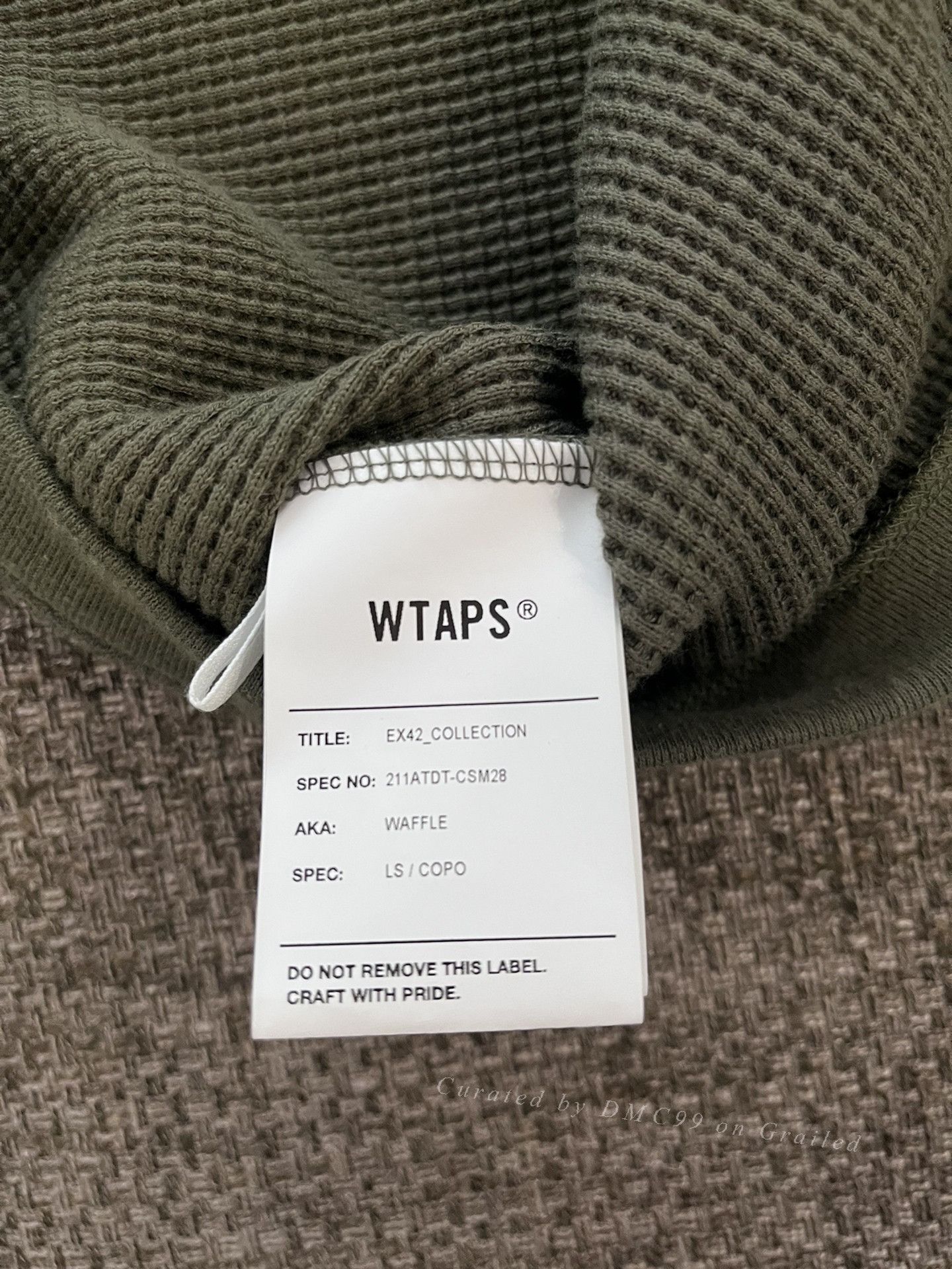 Wtaps WTAPS 21ss Waffle Long Sleeve Sweatshirt Size US L / EU 52-54 / 3 - 8 Thumbnail