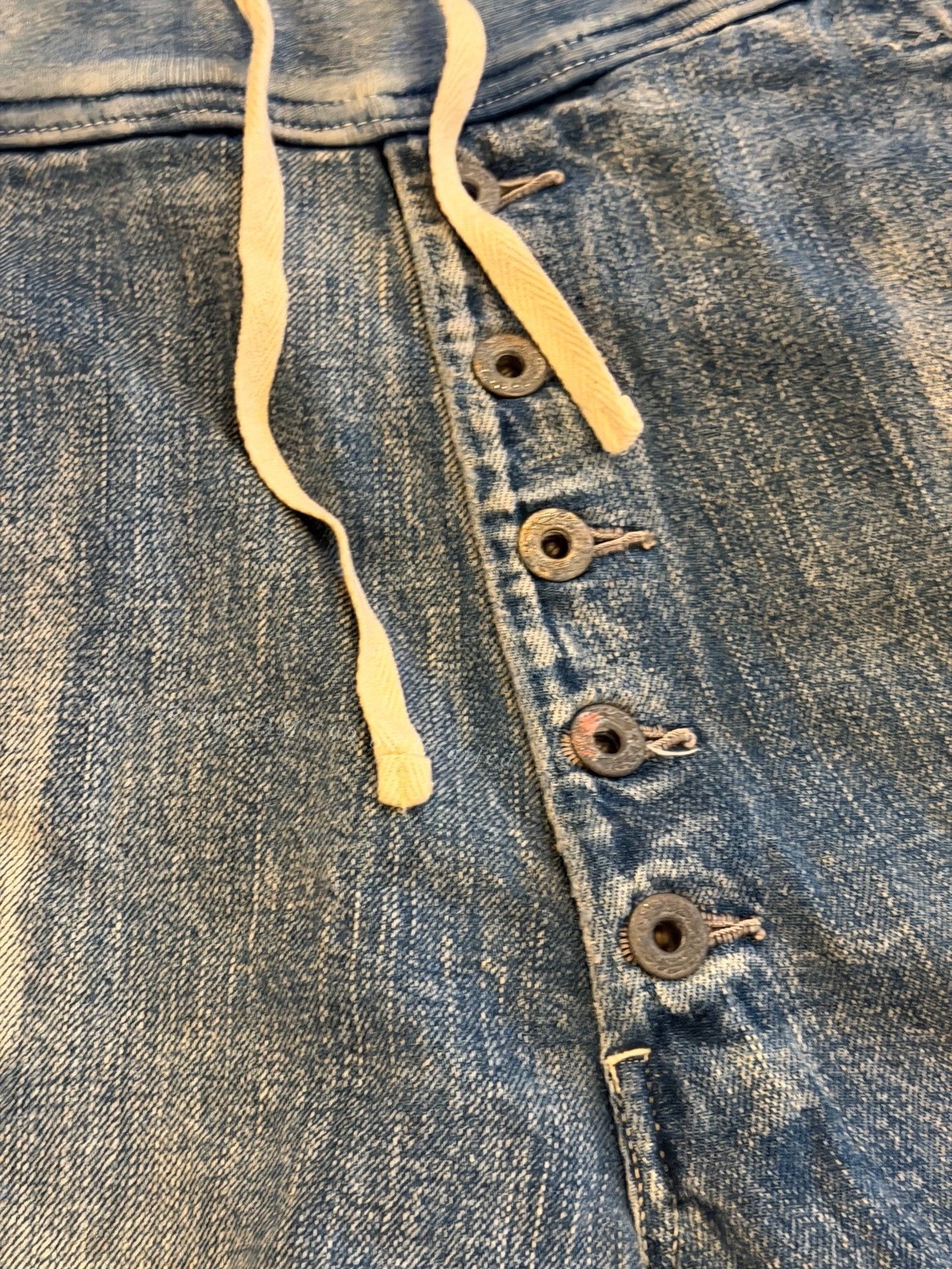 Kapital KAPITAL Washed BORO Splatter Drawstring Denim Shorts Size US 32 / EU 48 - 3 Thumbnail