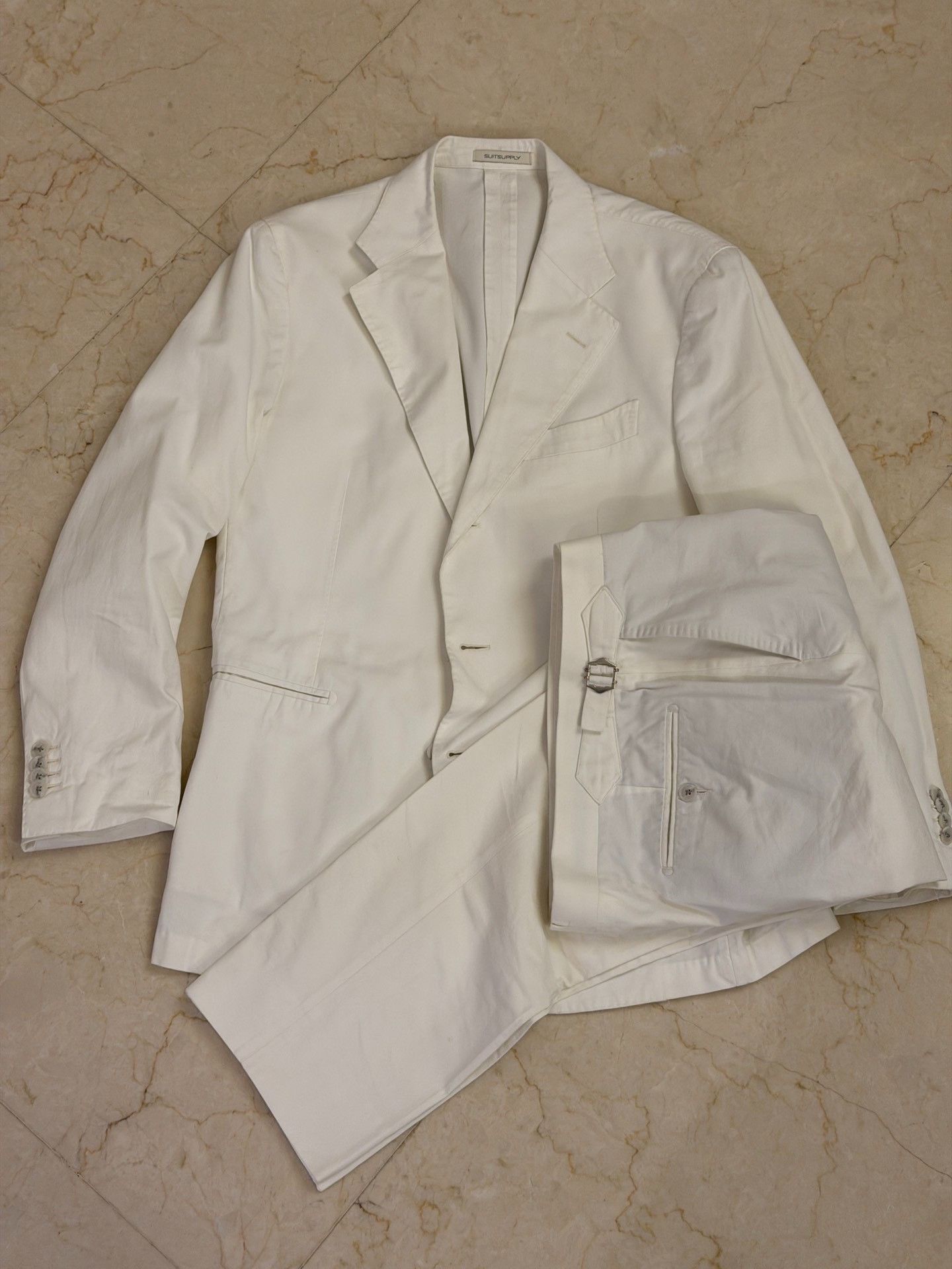 Suitsupply Suit Supply Pure Cotton Slim Fit Suit Size US M / EU 48-50 / 2 - 2 Thumbnail