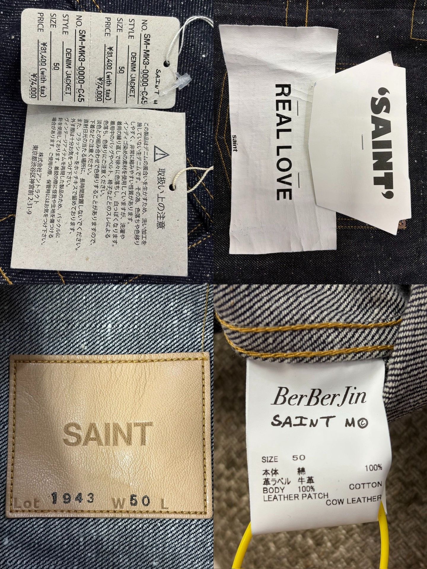 Saint Michael SAINT MICHAEL x berberjin T-back Denim Jacket Size US M / EU 48-50 / 2 - 8 Thumbnail