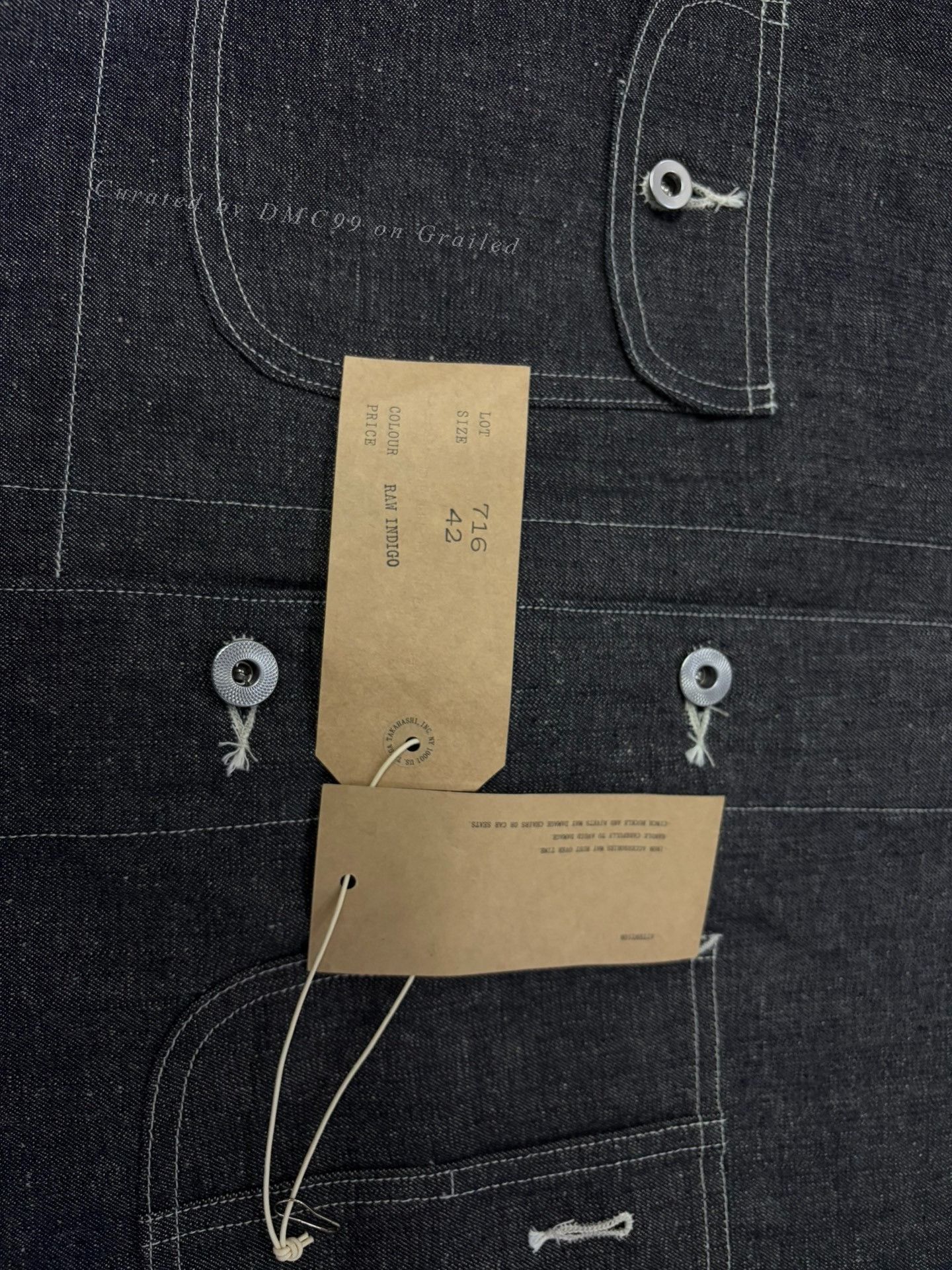 Taiga Takahashi T.T Taiga Takahashi 26SS Raw Denim Work Jacket Size US XS / EU 42 / 0 - 5 Thumbnail
