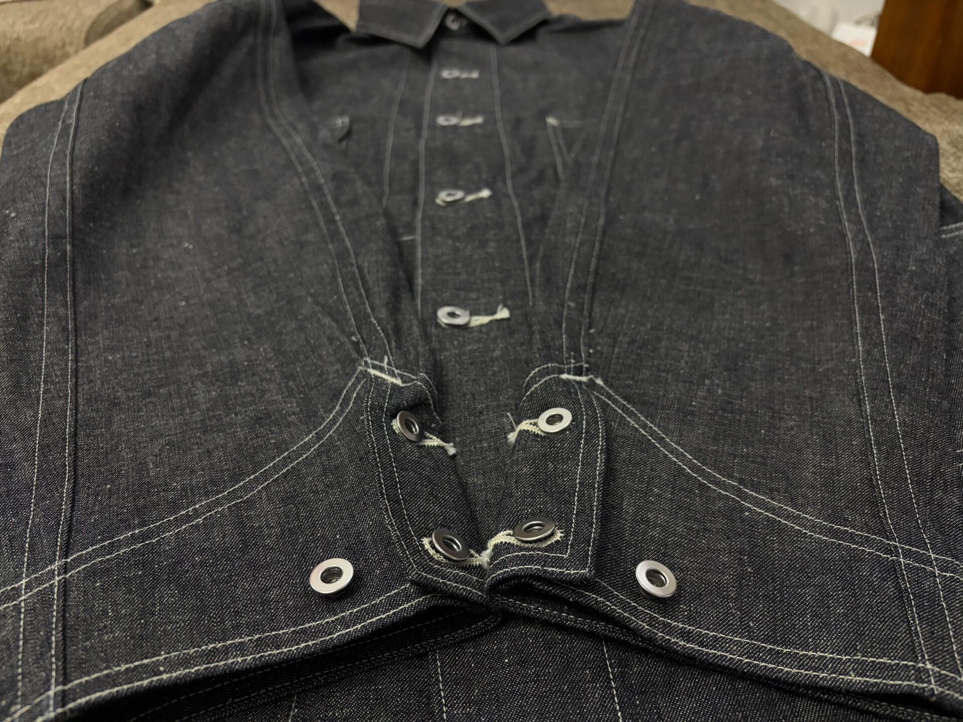 Taiga Takahashi T.T Taiga Takahashi 26SS Raw Denim Work Jacket Size US XS / EU 42 / 0 - 4 Thumbnail