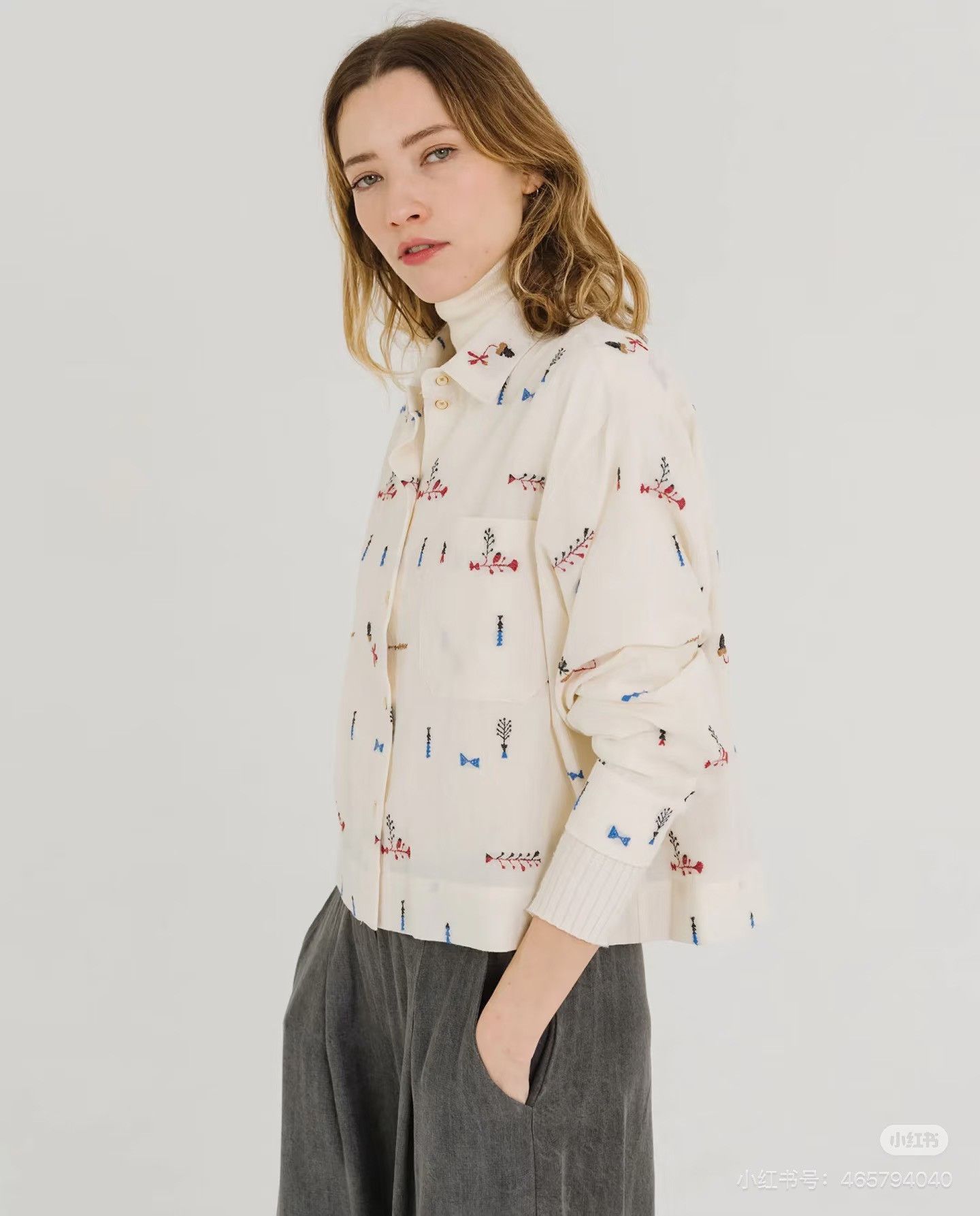 Other Tinsels French Embroidery Long Sleeve Shirt Size S / US 4 / IT 40 - 2 Thumbnail