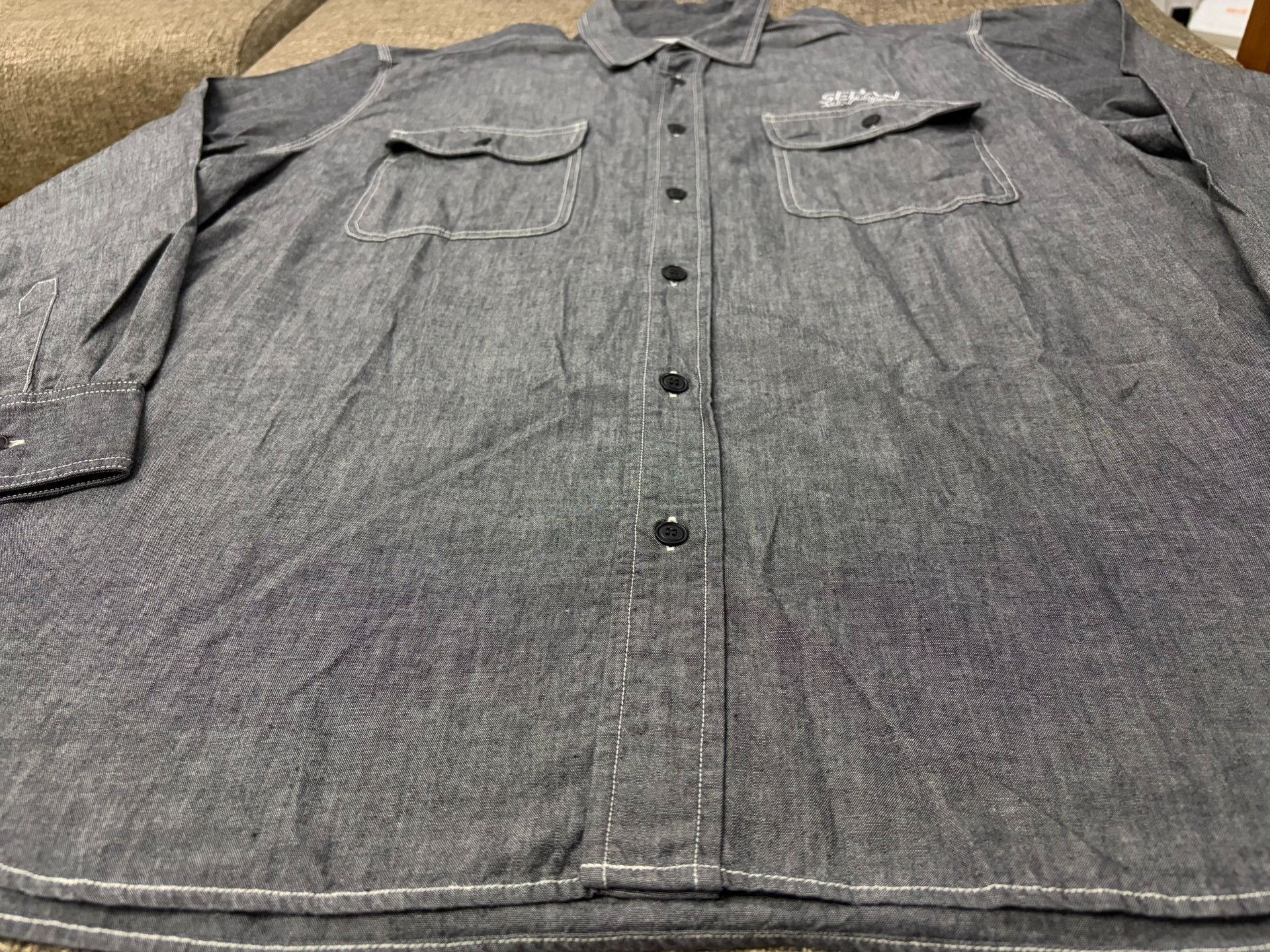 Nissan Sedan Japanese Denim Work Shirt Size US L / EU 52-54 / 3 - 3 Thumbnail