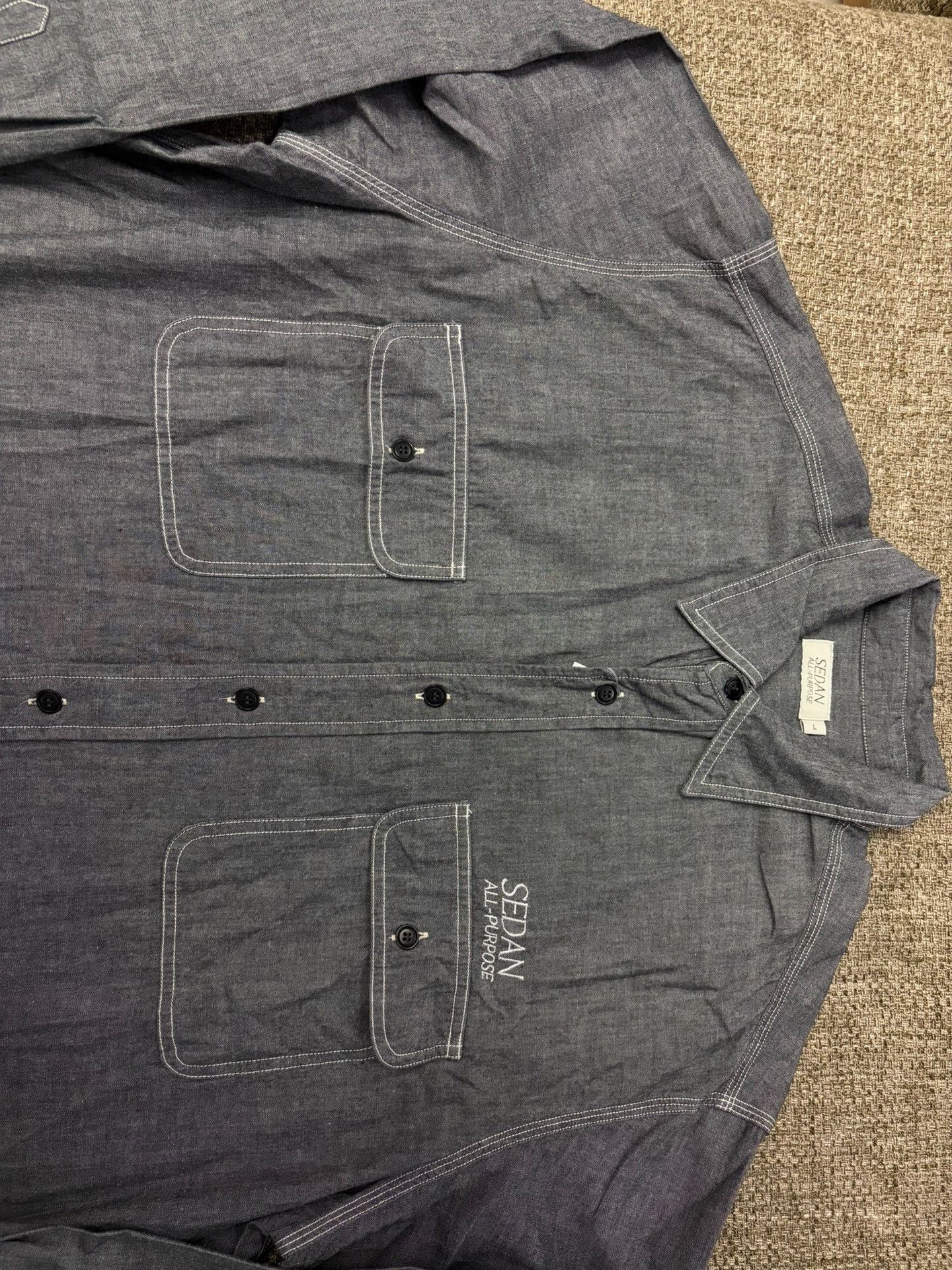 Nissan Sedan Japanese Denim Work Shirt Size US L / EU 52-54 / 3 - 5 Thumbnail