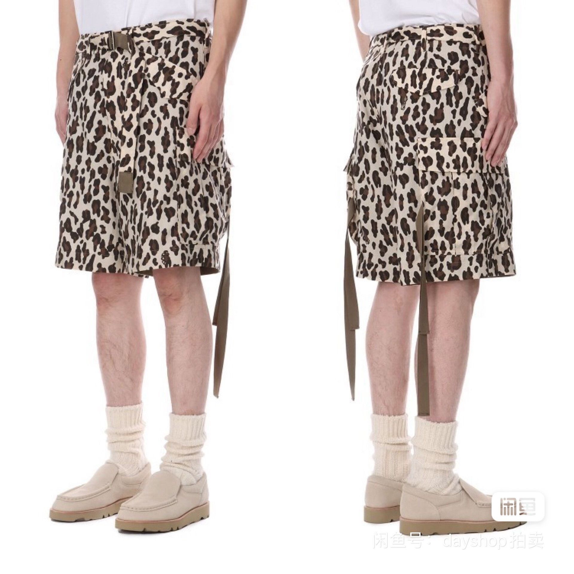 Sacai Sacai 25SS Leopard Cargo Shorts Size US 26 / EU 42 - 8 Thumbnail