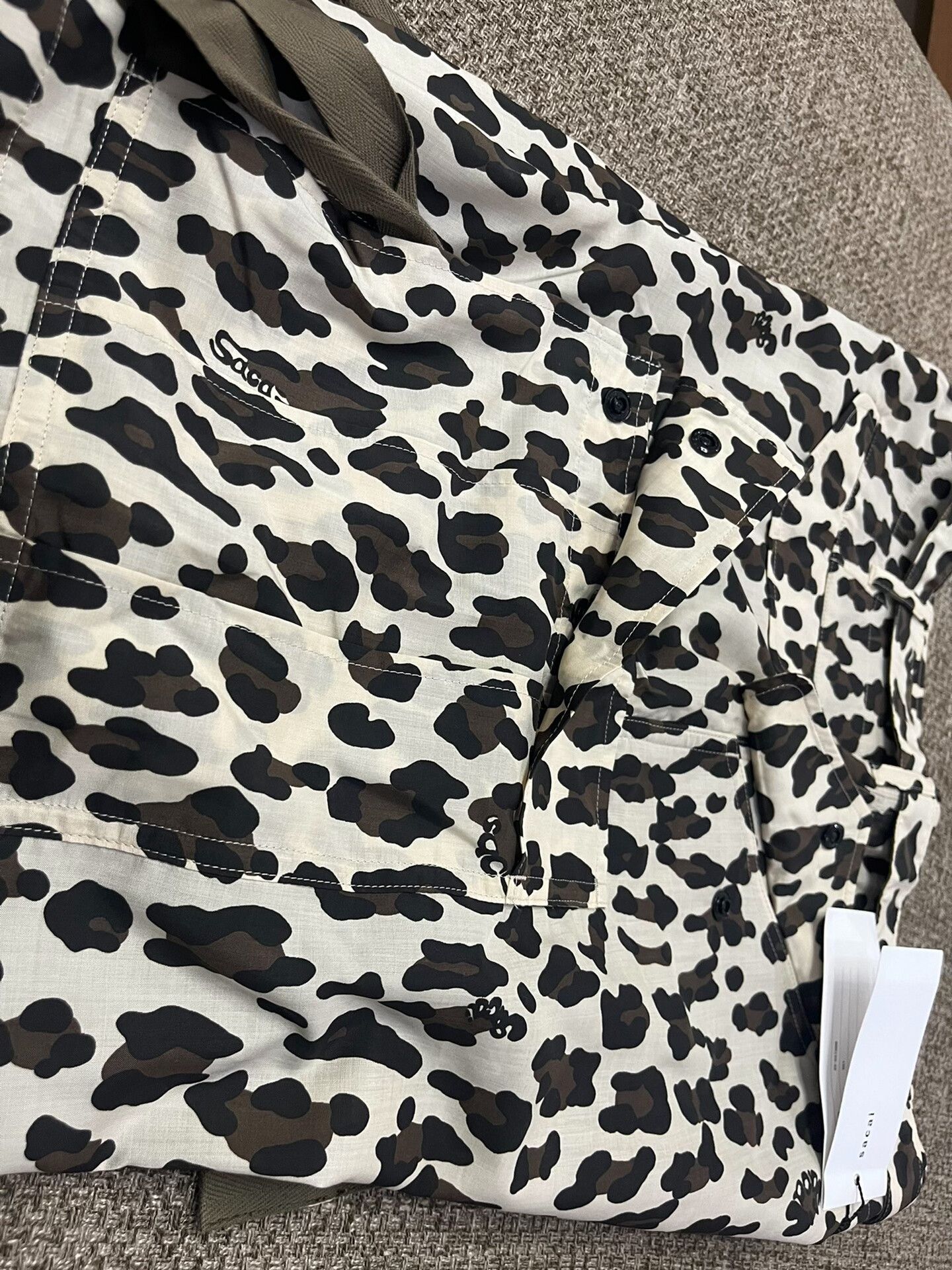 Sacai Sacai 25SS Leopard Cargo Shorts Size US 26 / EU 42 - 4 Thumbnail