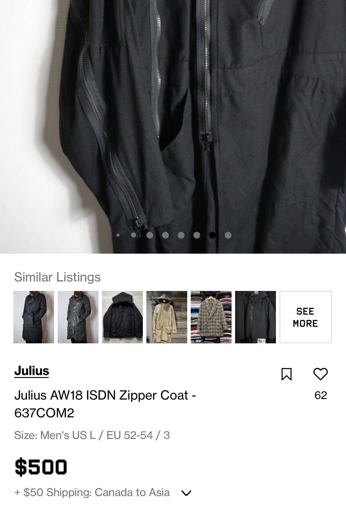 Julius Julius 18AW Multi-Zip Long Coat Size US S / EU 44-46 / 1 - 9 Thumbnail