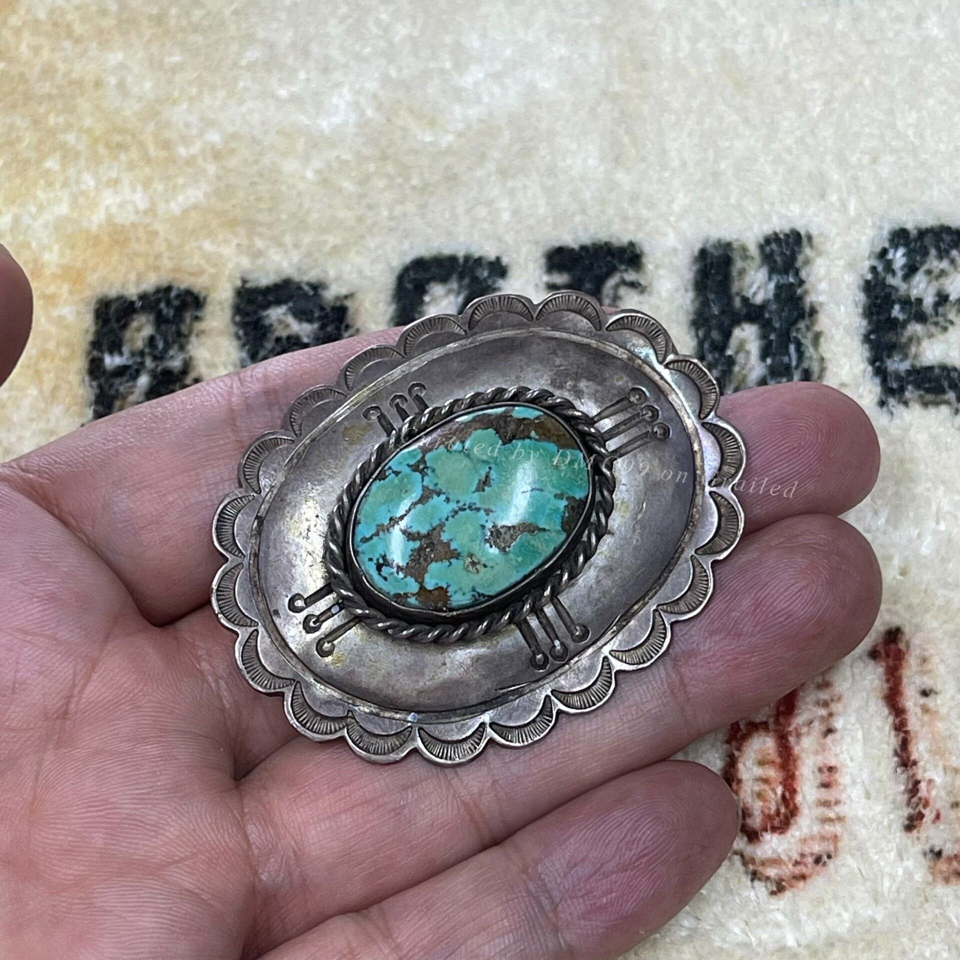 Other Navajo Antique Silver Turquoise Brooch Size ONE SIZE - 5 Thumbnail