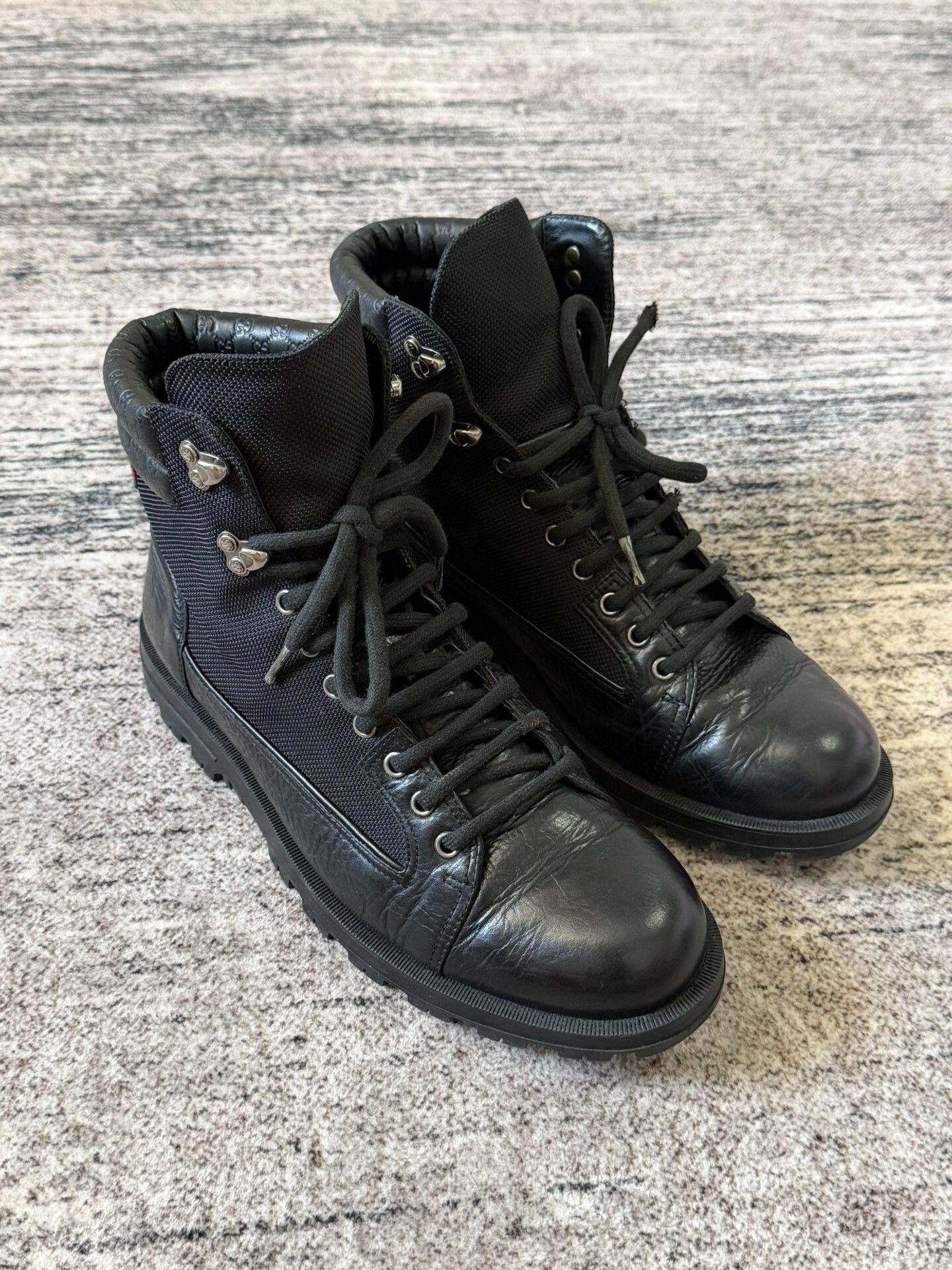 Gucci Gucci Black Leather Hiking Boots Size US 8 / EU 41 - 2 Thumbnail