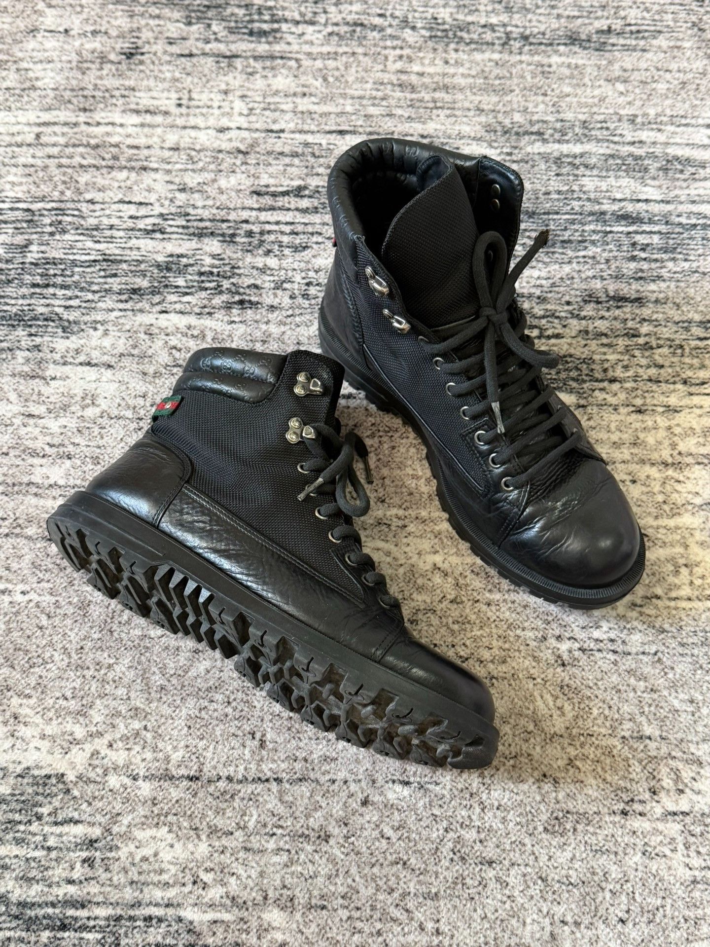 Gucci Gucci Black Leather Hiking Boots Size US 8 / EU 41 - 3 Thumbnail