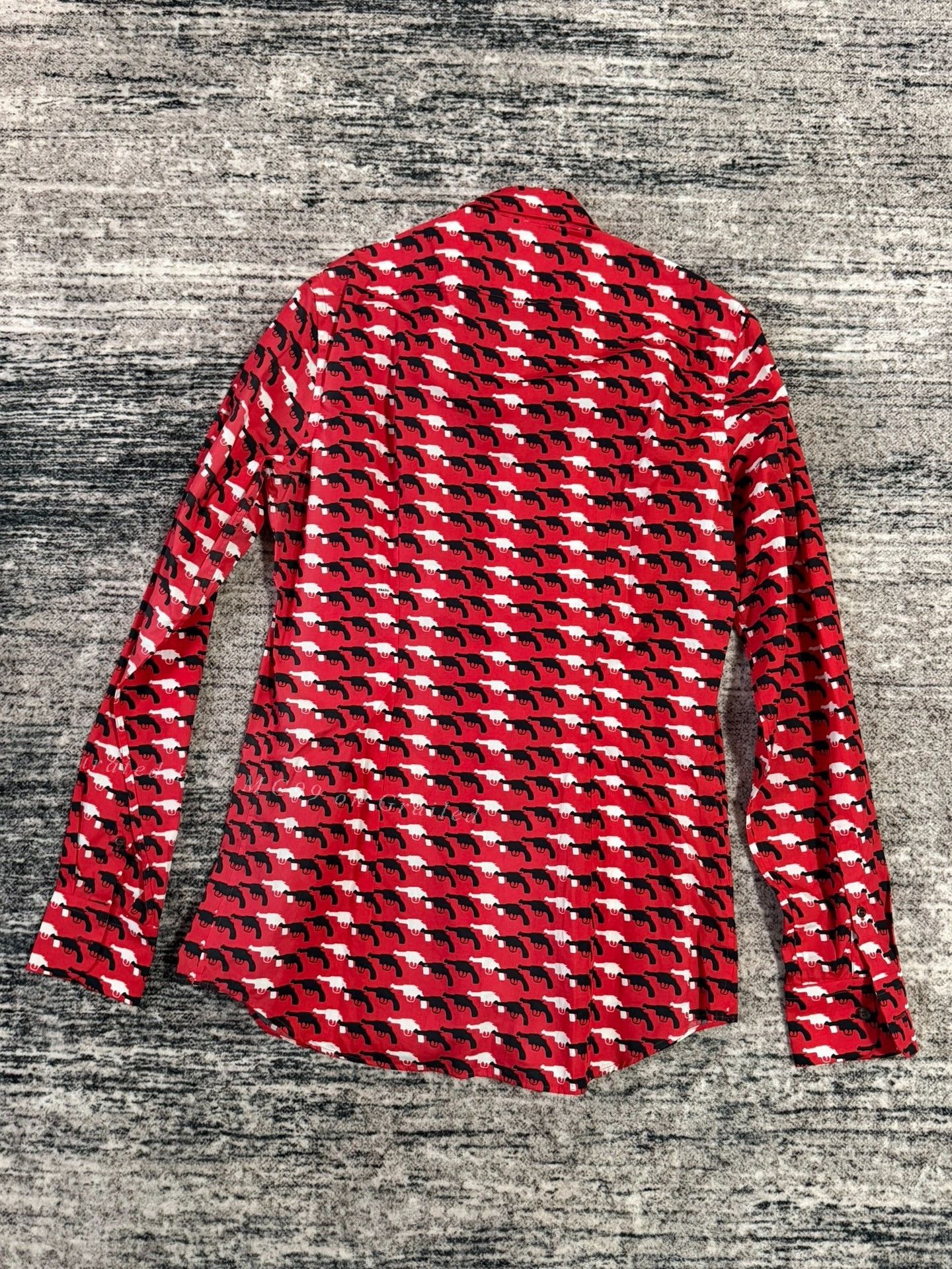 Prada Prada 12AW Red Gun Print Shirt Size US L / EU 52-54 / 3 - 3 Thumbnail