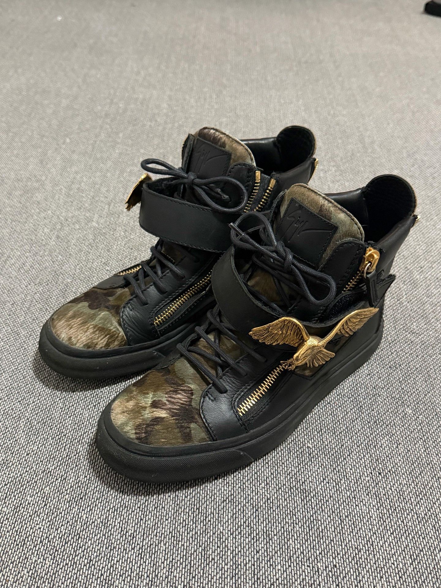 Giuseppe Zanotti Giuseppe Zanotti GZ Camo Horsehair Eagle Buckle Size US 8 / EU 41 - 3 Thumbnail