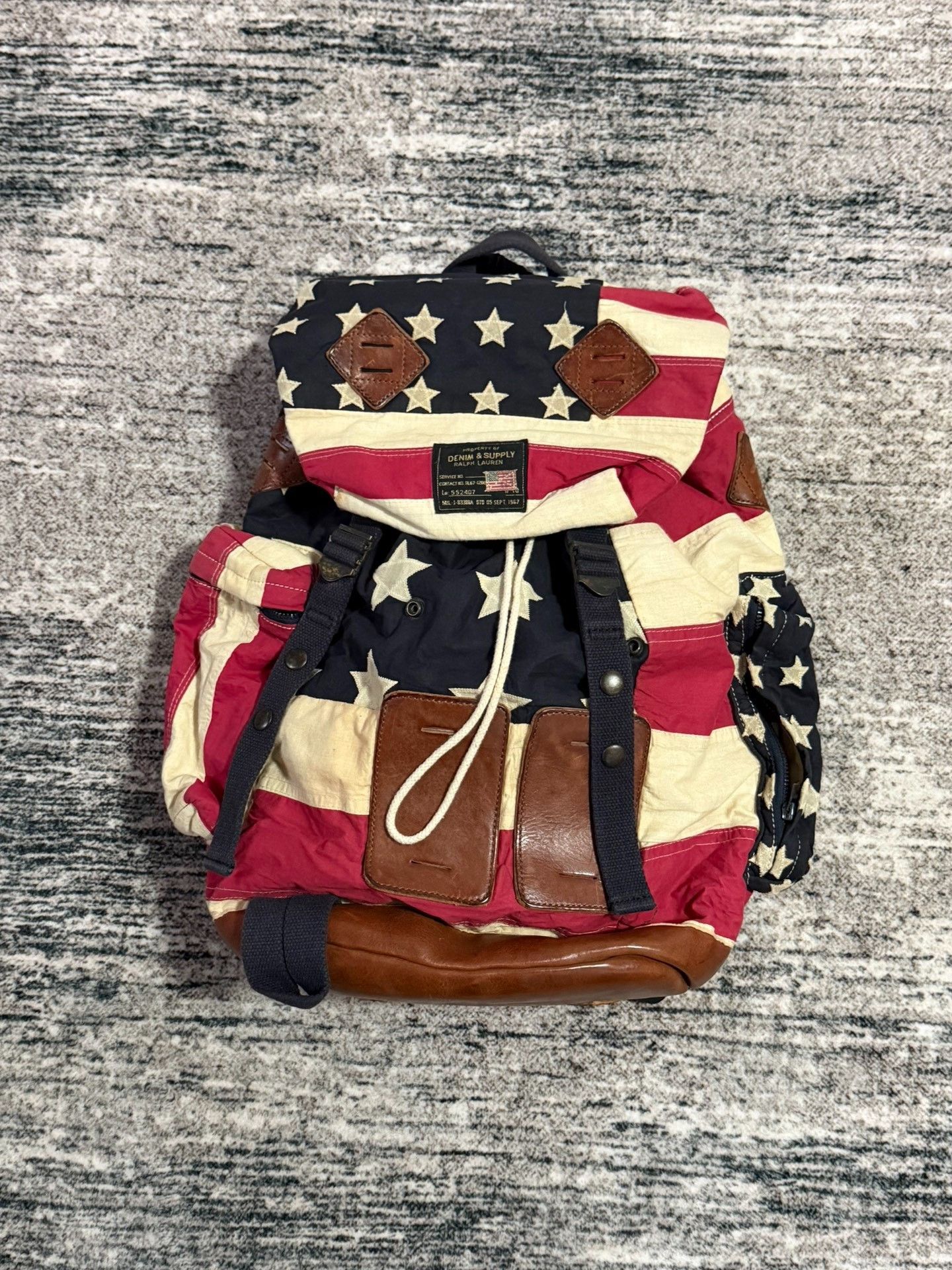 Vintage Vintage Ralph Lauren American Flag Backpack Size ONE SIZE - 2 Thumbnail
