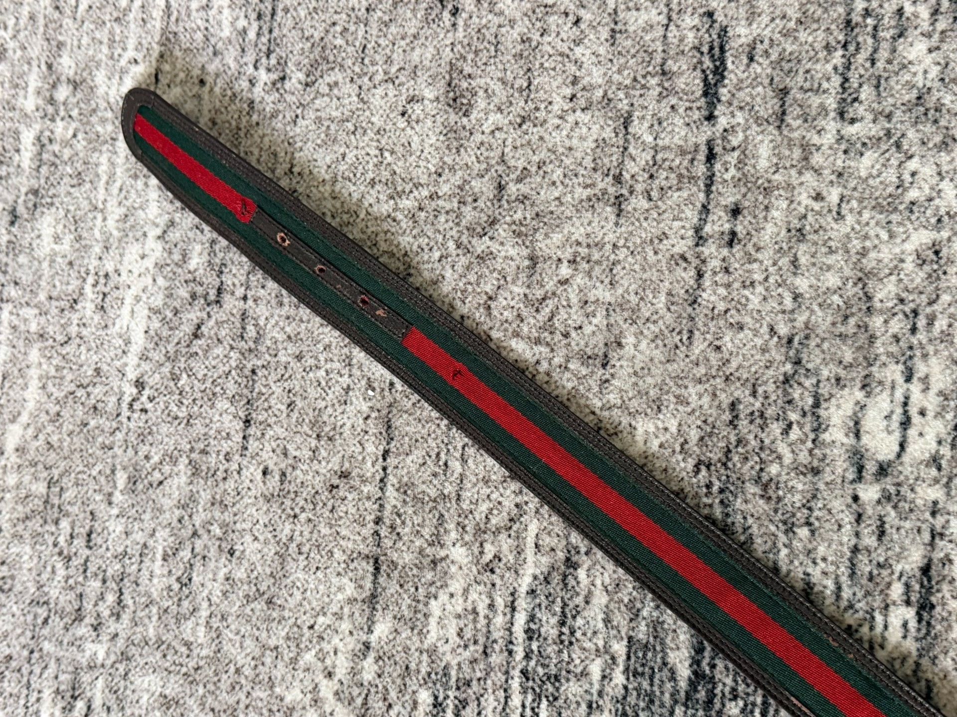 Gucci Gucci Red Green Leather Double G Belt Size ONE SIZE - 3 Thumbnail