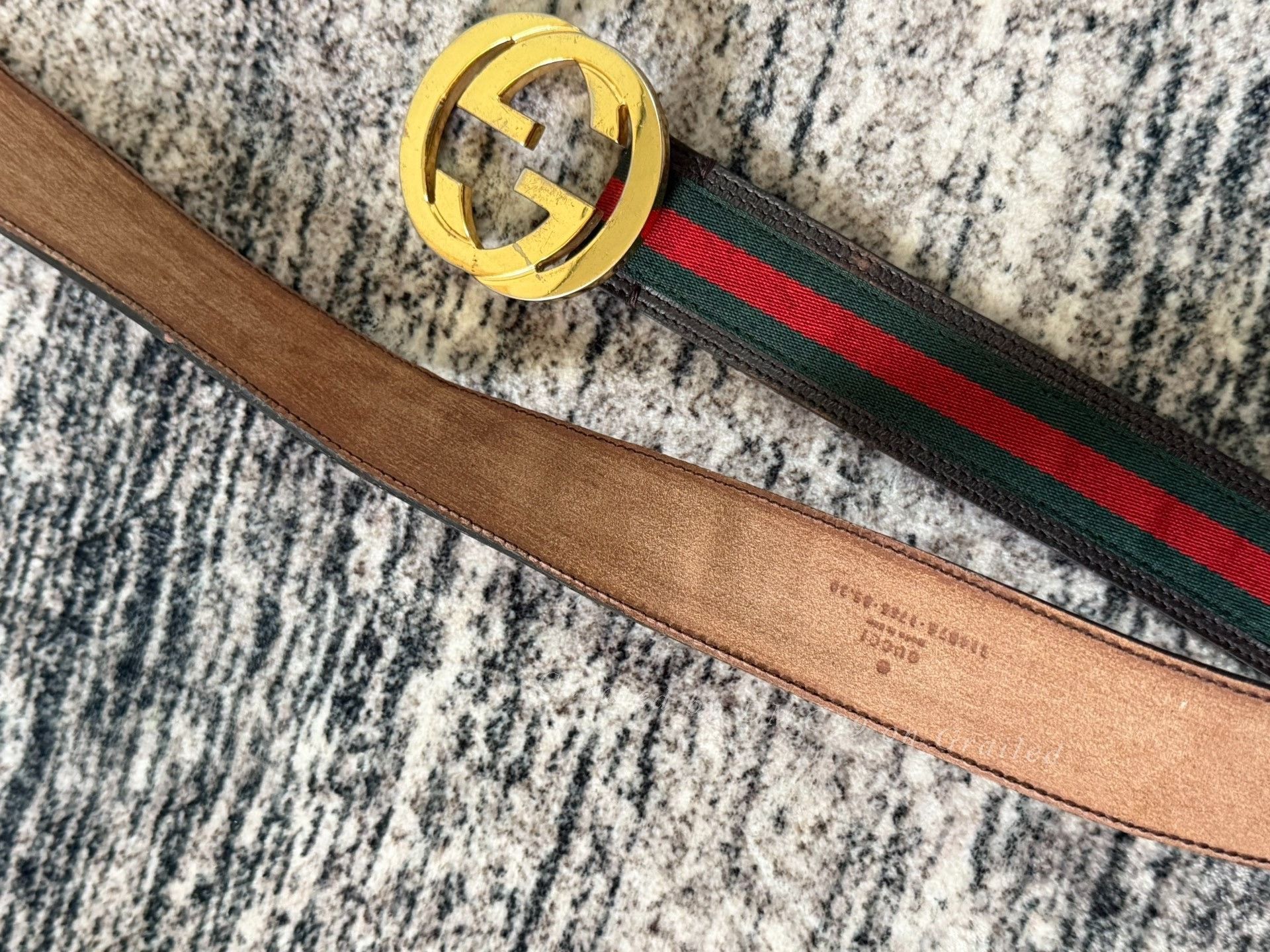 Gucci Gucci Red Green Leather Double G Belt Size ONE SIZE - 4 Thumbnail