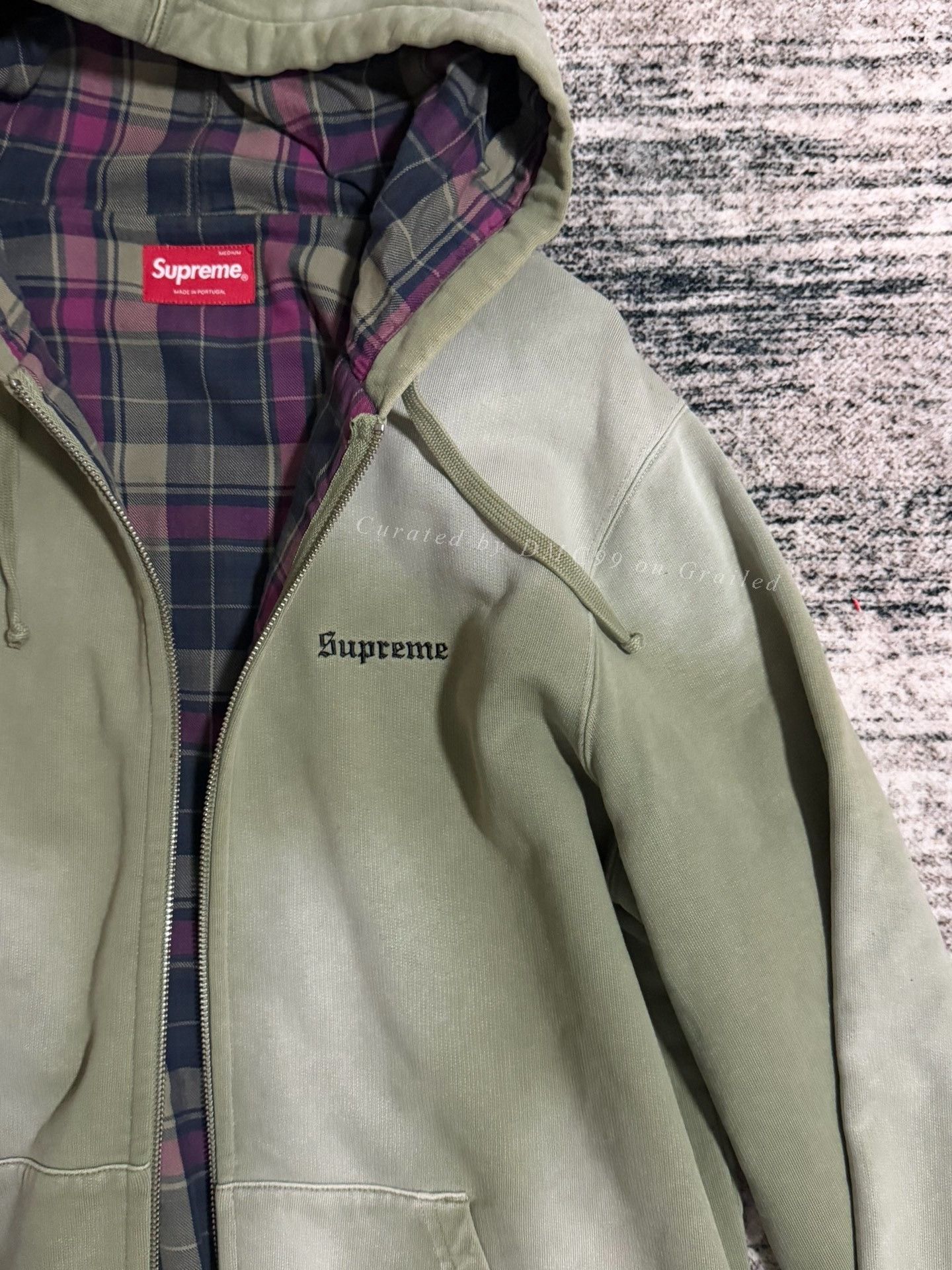 Supreme Supreme Mint Green Faded Plaid Hoodie Size US M / EU 48-50 / 2 - 2 Thumbnail