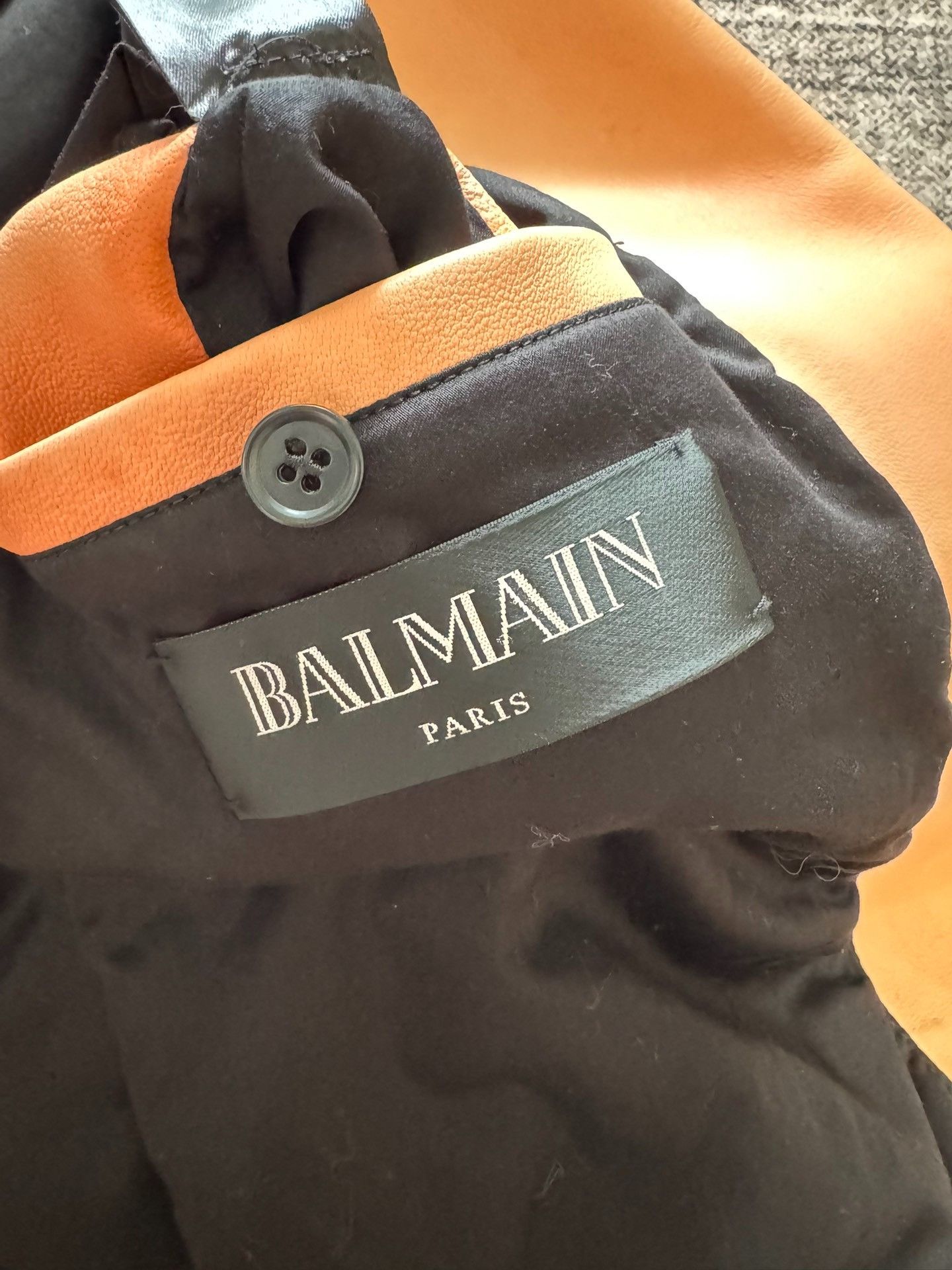 Balmain Balmain Orange Distressed Motorcycle Jacket Size US S / EU 44-46 / 1 - 4 Thumbnail