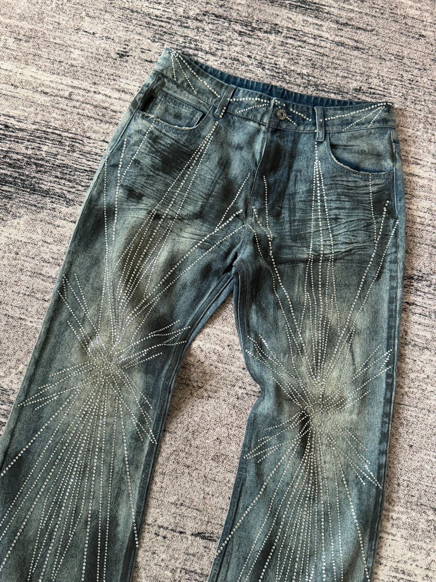 Vintage blindnoplan 1of1 Ray Rhinestone Pants Size 38" / US 16 / IT 52 - 2 Thumbnail
