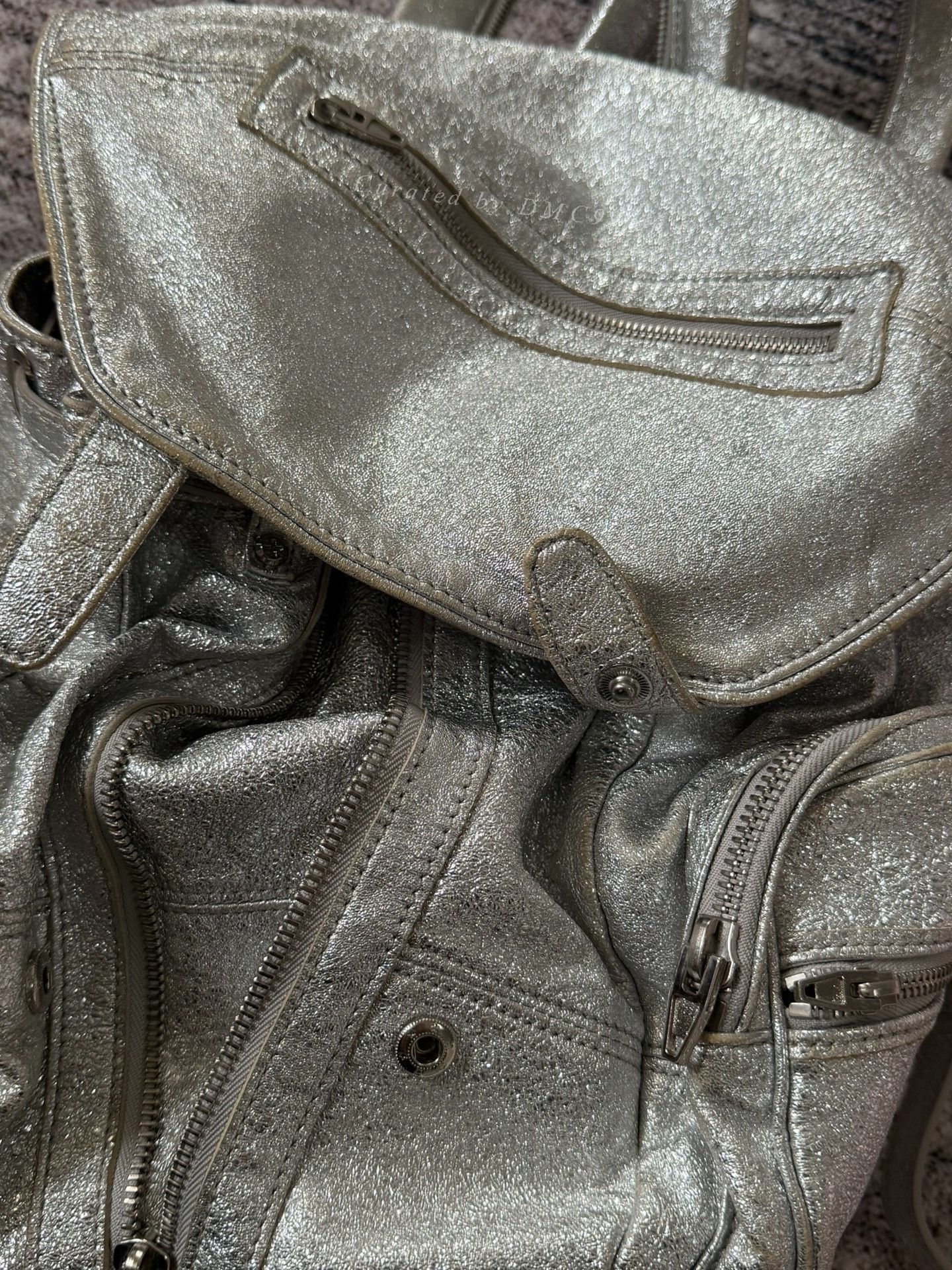 Alexander Wang Alexander Wang Silver Glitter Large Backpack Size ONE SIZE - 2 Thumbnail
