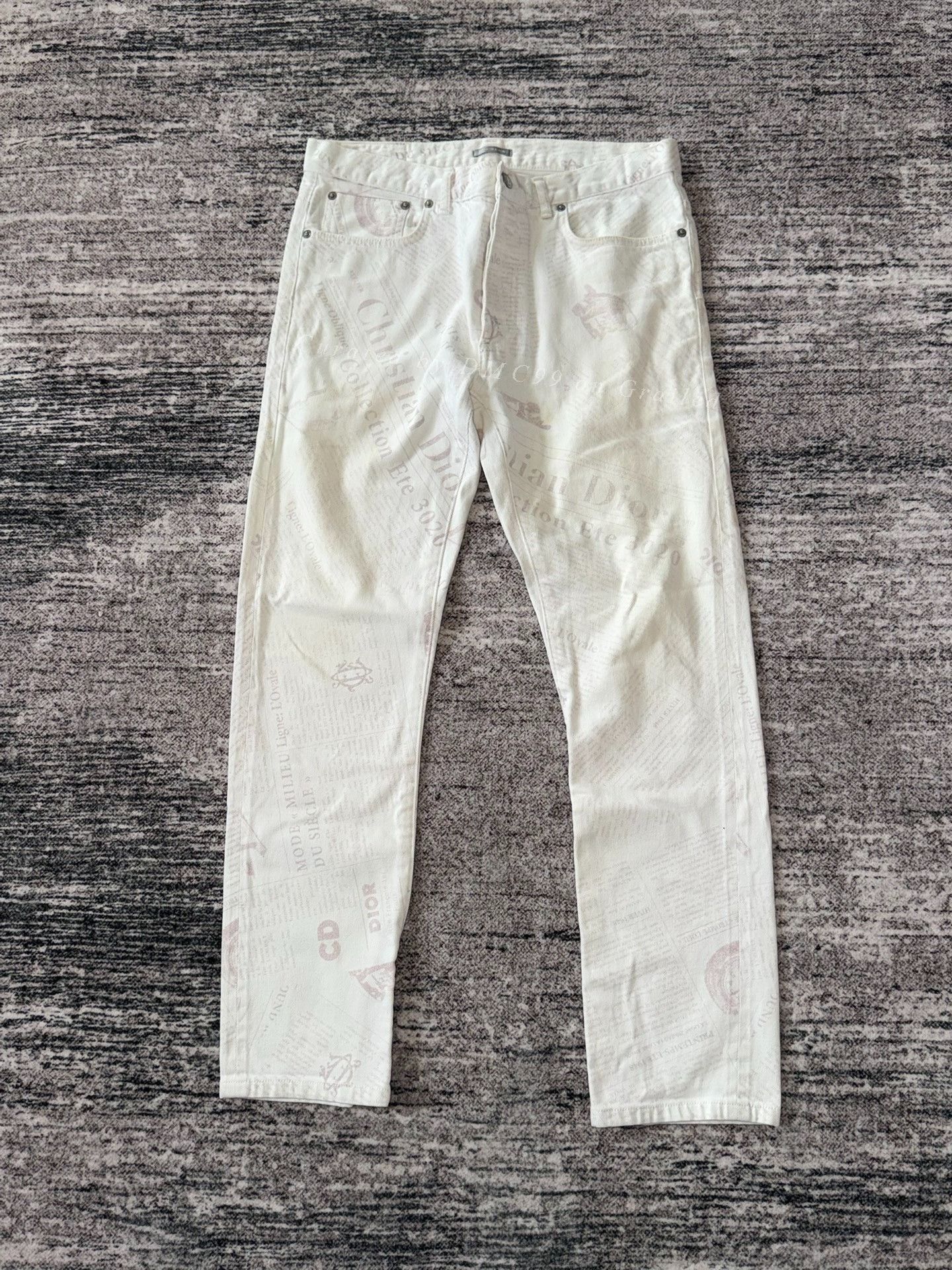 Dior Dior Homme Newspaper Print Jeans Size US 31 - 2 Thumbnail