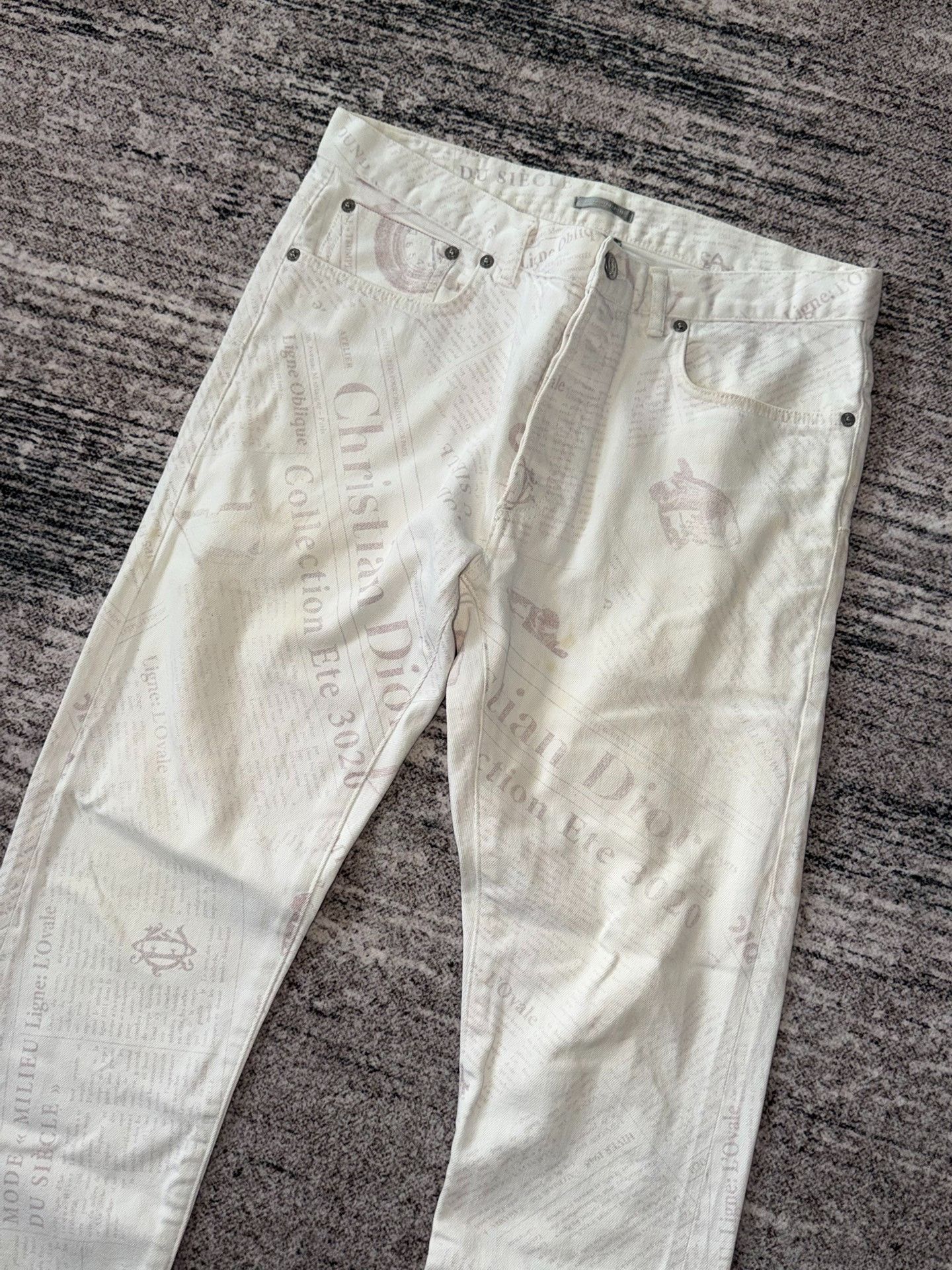 Dior Dior Homme Newspaper Print Jeans Size US 31 - 3 Thumbnail