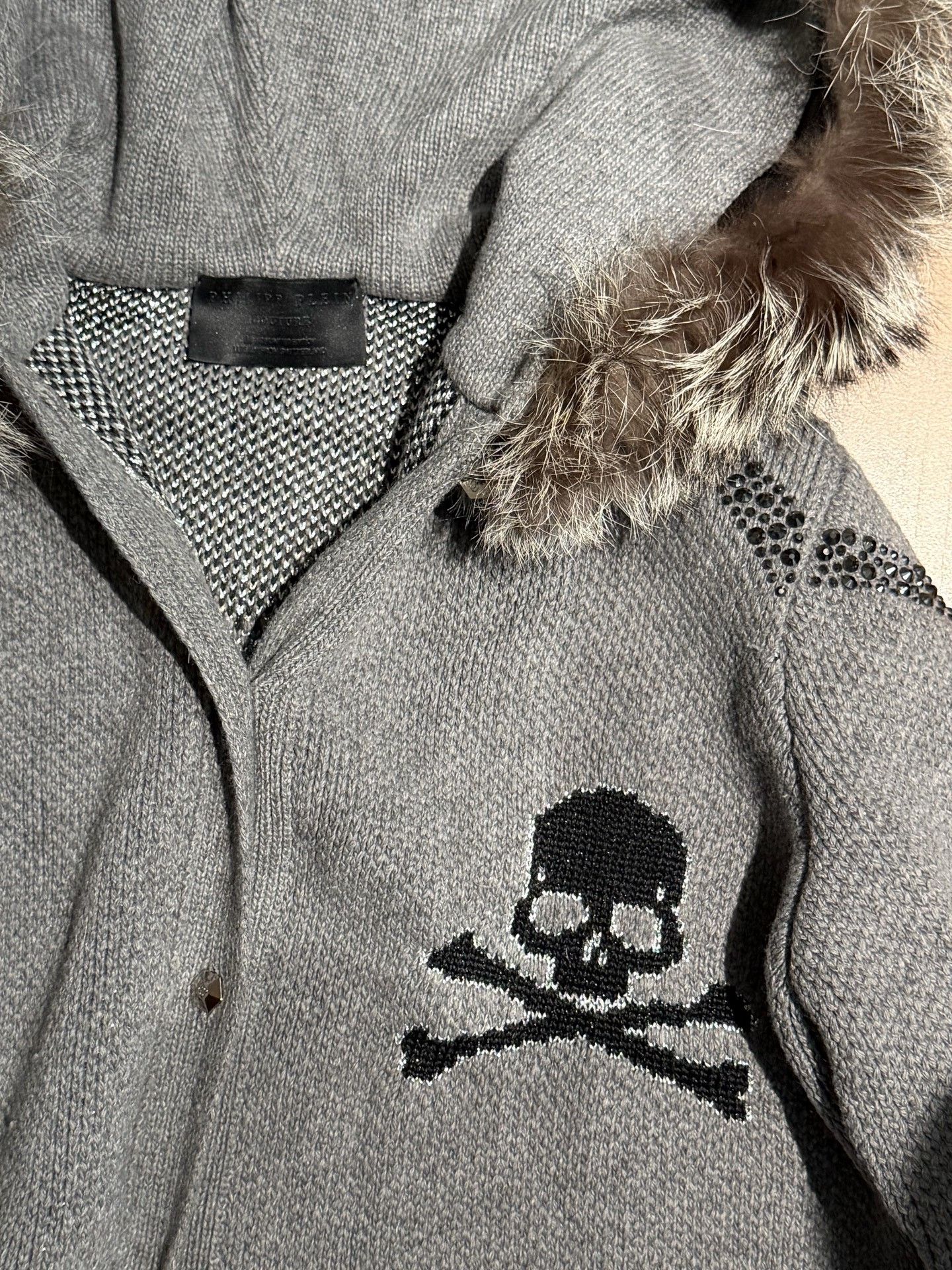 Philipp Plein Philipp Plein Skull Rivet Knit Fur Coat Size US M / EU 48-50 / 2 - 2 Thumbnail