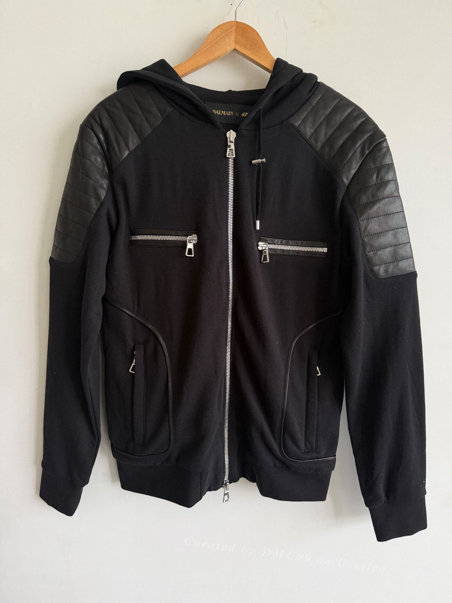 Balmain Balmain H&M Patchwork Multi-Zip Hoodie Size US M / EU 48-50 / 2 - 2 Thumbnail