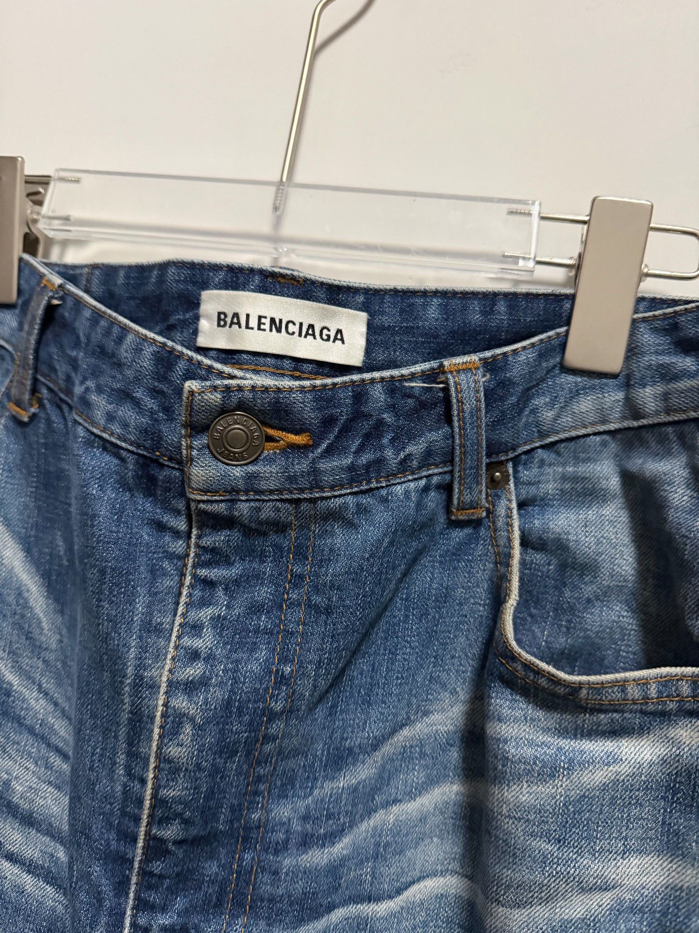 Balenciaga Balenciaga Water Ripple Baggy Blue Jeans Size US 26 / EU 42 - 3 Thumbnail