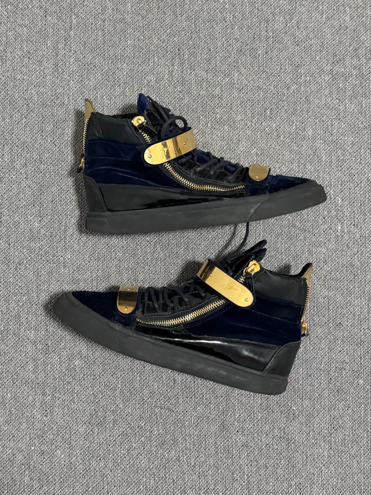 Giuseppe Zanotti Giuseppe Zanotti GZ Blue Velvet Gold Buckle Size US 9.5 / EU 42-43 - 3 Thumbnail
