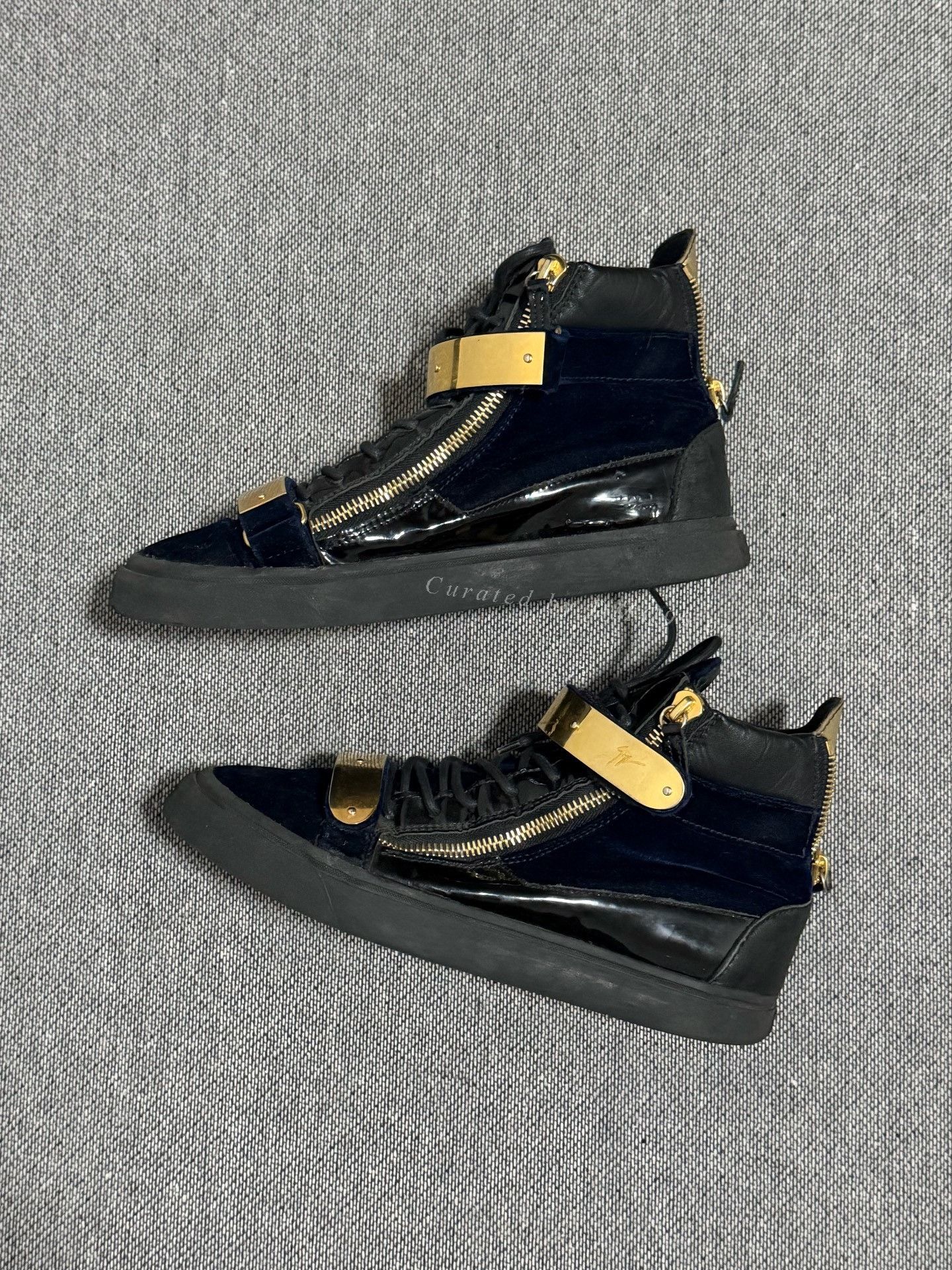 Giuseppe Zanotti Giuseppe Zanotti GZ Blue Velvet Gold Buckle Size US 9.5 / EU 42-43 - 4 Thumbnail