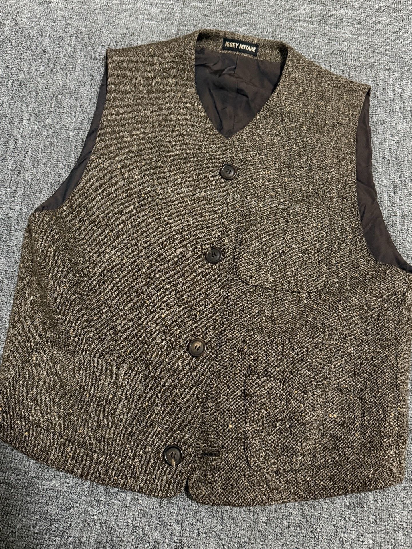 Issey Miyake Issey Miyake 80s Wool Curved Pocket Vest Size US M / EU 48-50 / 2 - 2 Thumbnail