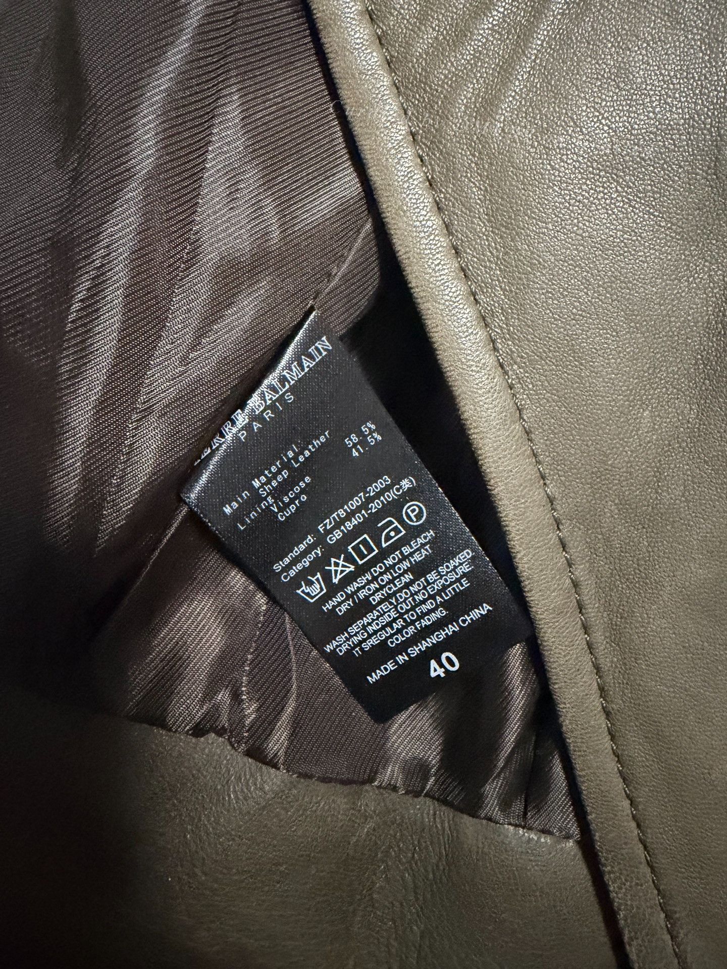 Pierre Balmain Pierre Balmain Dark Green Distressed Leather Jacket Size US XXS / EU 40 - 5 Thumbnail