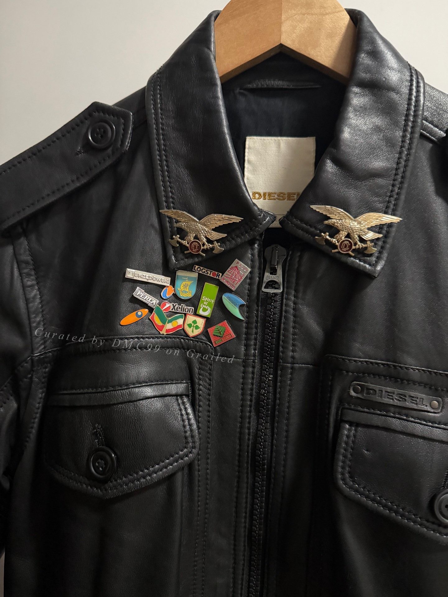 Diesel Diesel Leather Badge Jacket Size US S / EU 44-46 / 1 - 2 Thumbnail