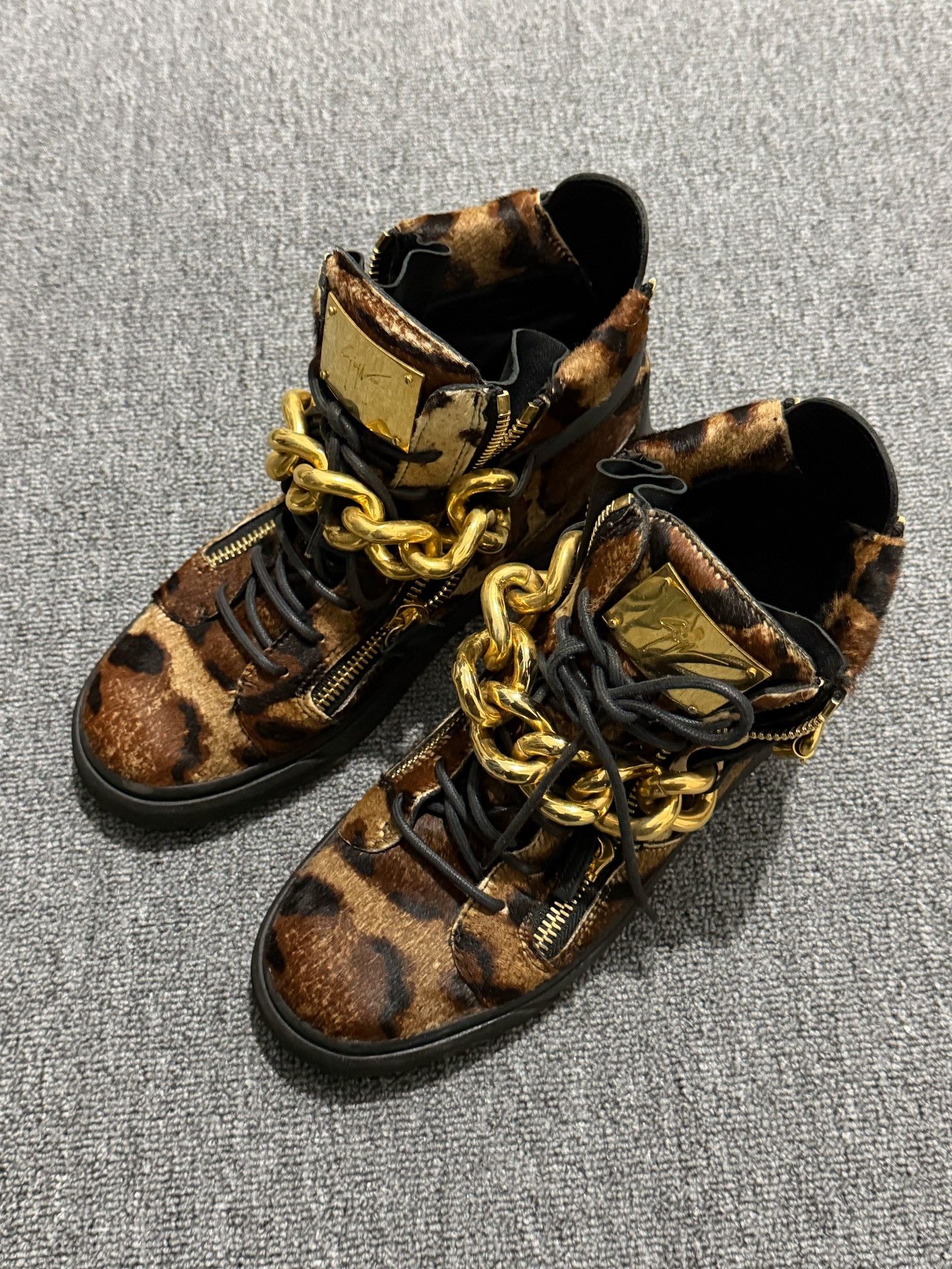 Giuseppe Zanotti Giuseppe Zanotti Leopard Chain Strap Boots Size US 7.5 / EU 40-41 - 2 Thumbnail
