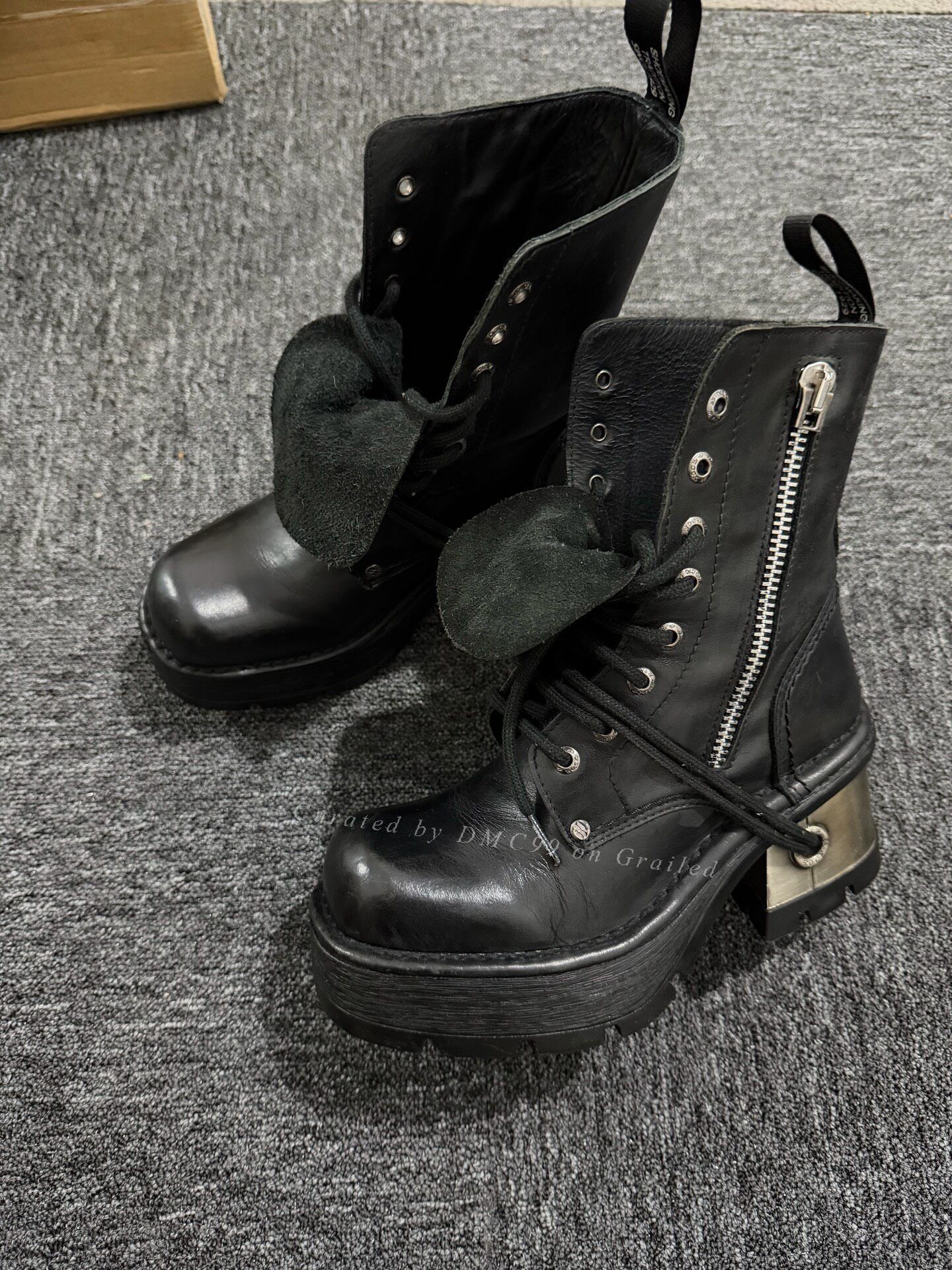 New Rock NewRock High-Top Leather Platform Boots Size US 7 / IT 37 - 3 Thumbnail