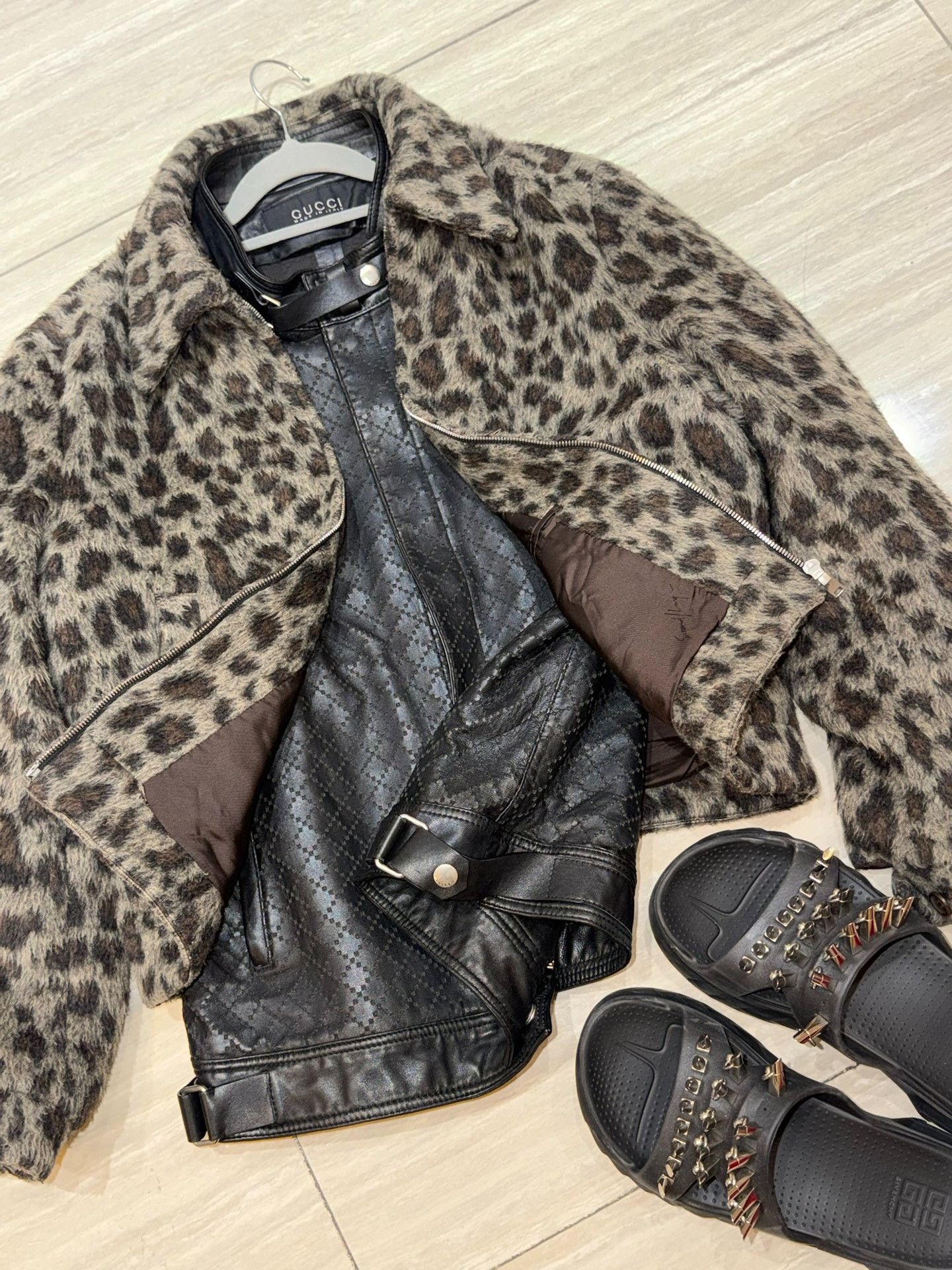 Gucci Gucci Hollow Strap Iron Ring Leather Jacket Size US L / EU 52-54 / 3 - 4 Thumbnail