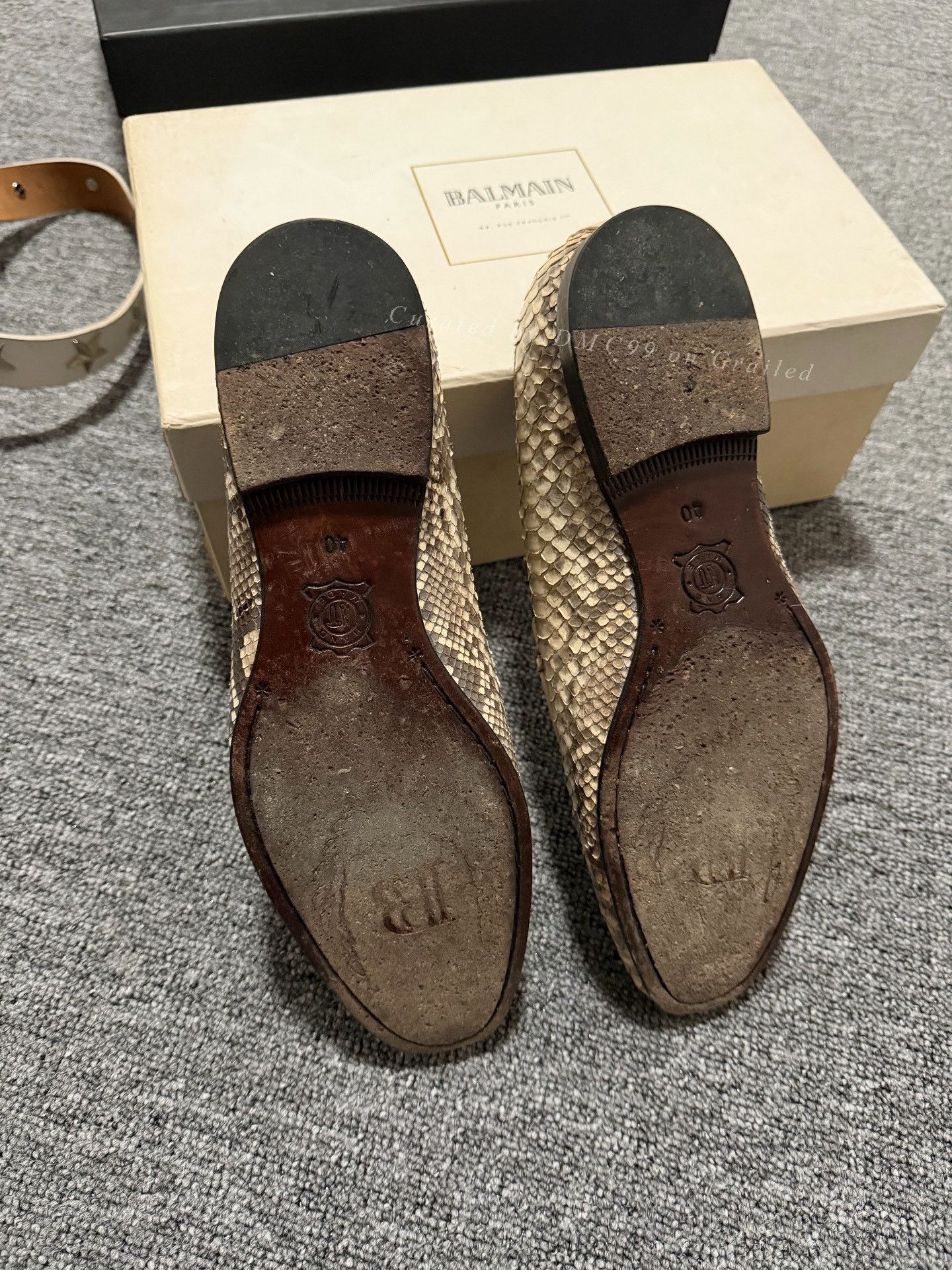 Balmain Balmain Saddle Buckle Snake Leather Loafers Size US 7 / EU 40 - 3 Thumbnail