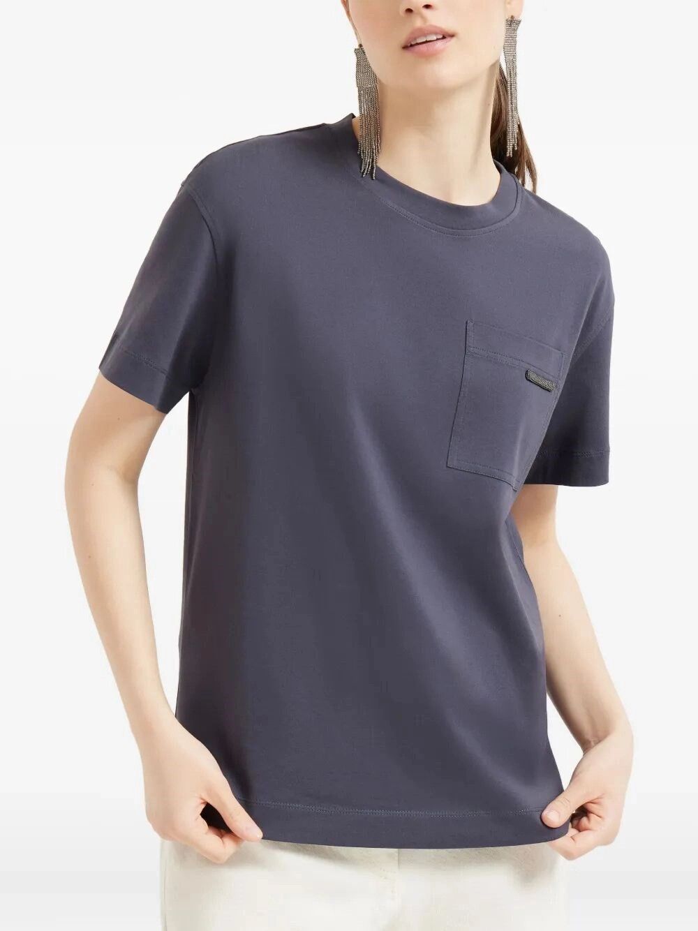 Brunello Cucinelli Cotton Jersey T-Shirt Size S / US 4 / IT 40 - 3 Thumbnail