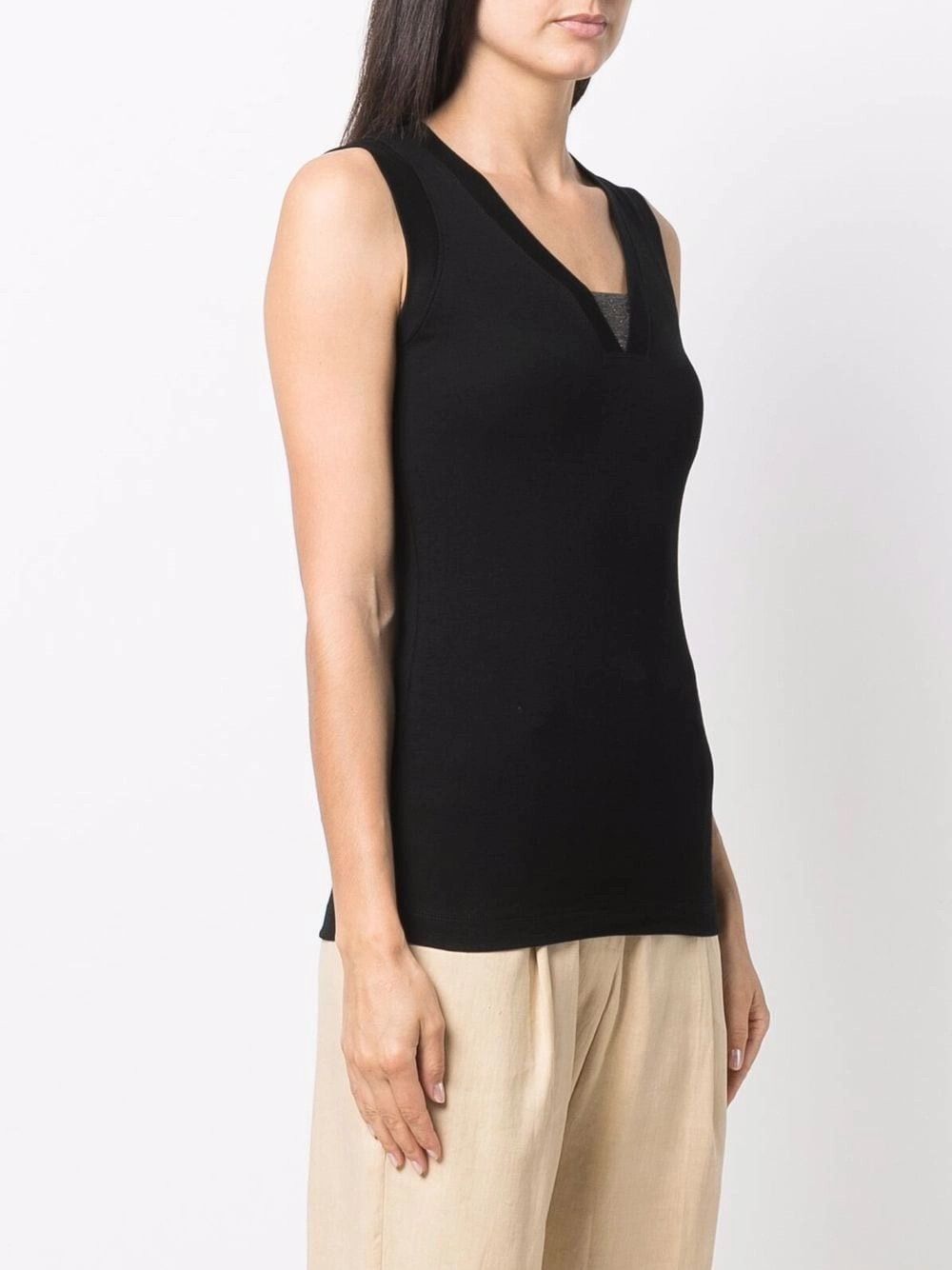 Brunello Cucinelli Top With `Precious` Insert Size XS / US 0-2 / IT 36-38 - 3 Thumbnail